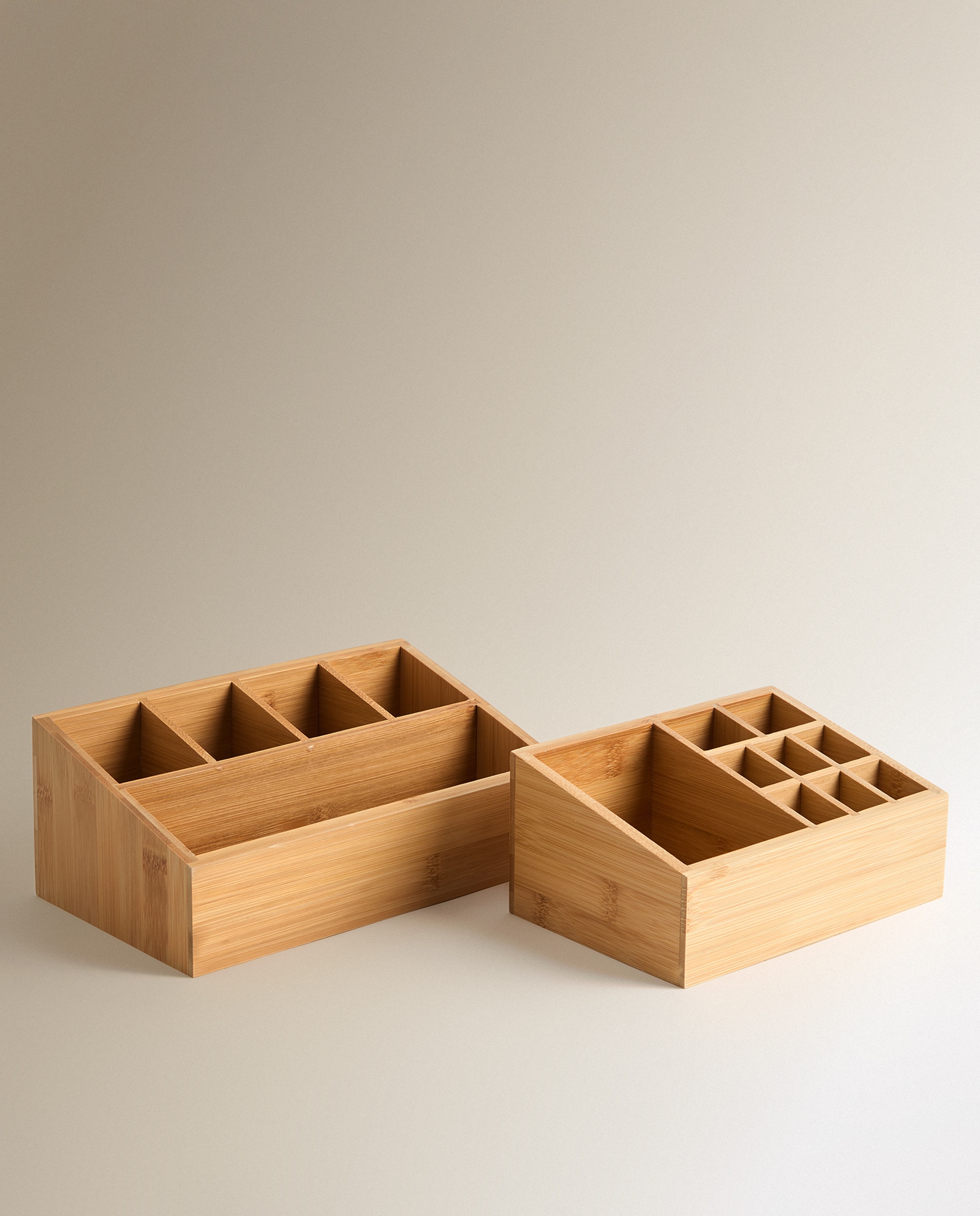 Organizador de Gavetas com 5 Compartimentos Bambu Natural-3
