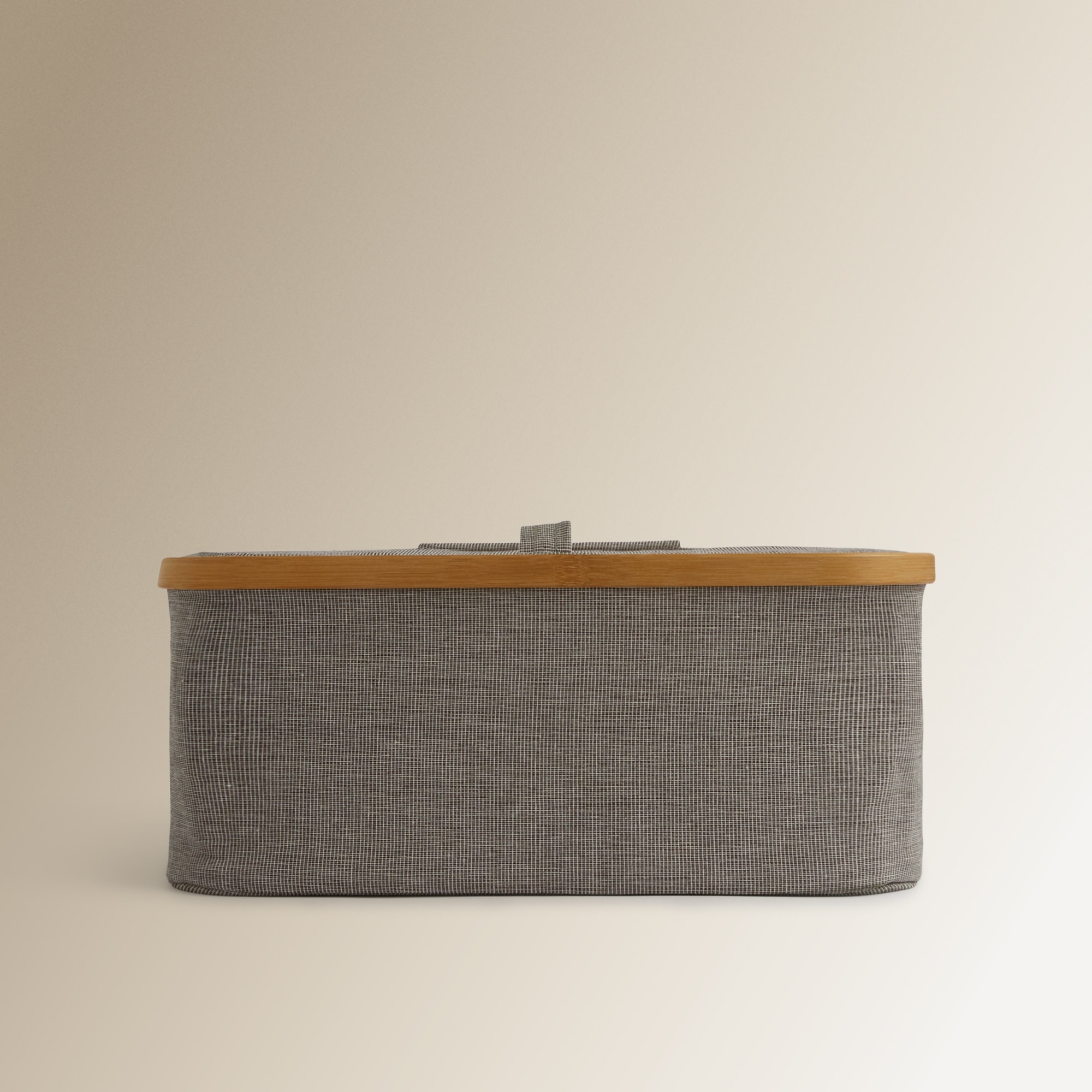 Imagem 0 de Cesta Organizadora com Tampa Tecido + Bambu Room