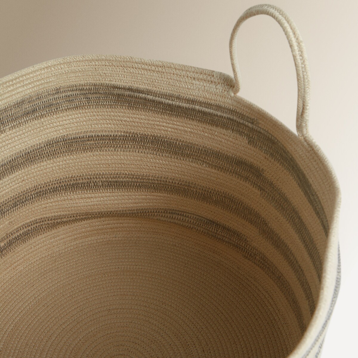 Cesto Organizador com Asas e Riscas Odón Cru / Azul-2