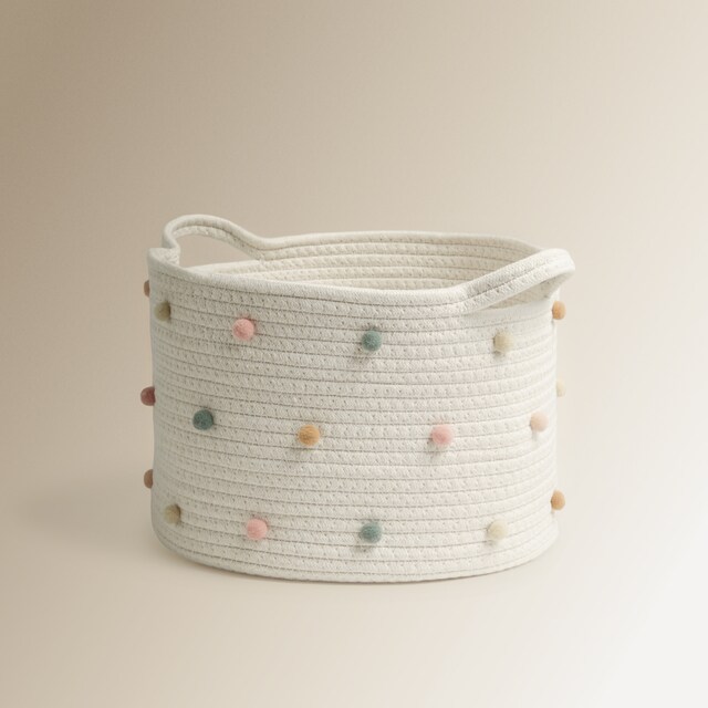 Imagem 0 de Cesto Organizador em Corda de Algodão Pompons Mini Home