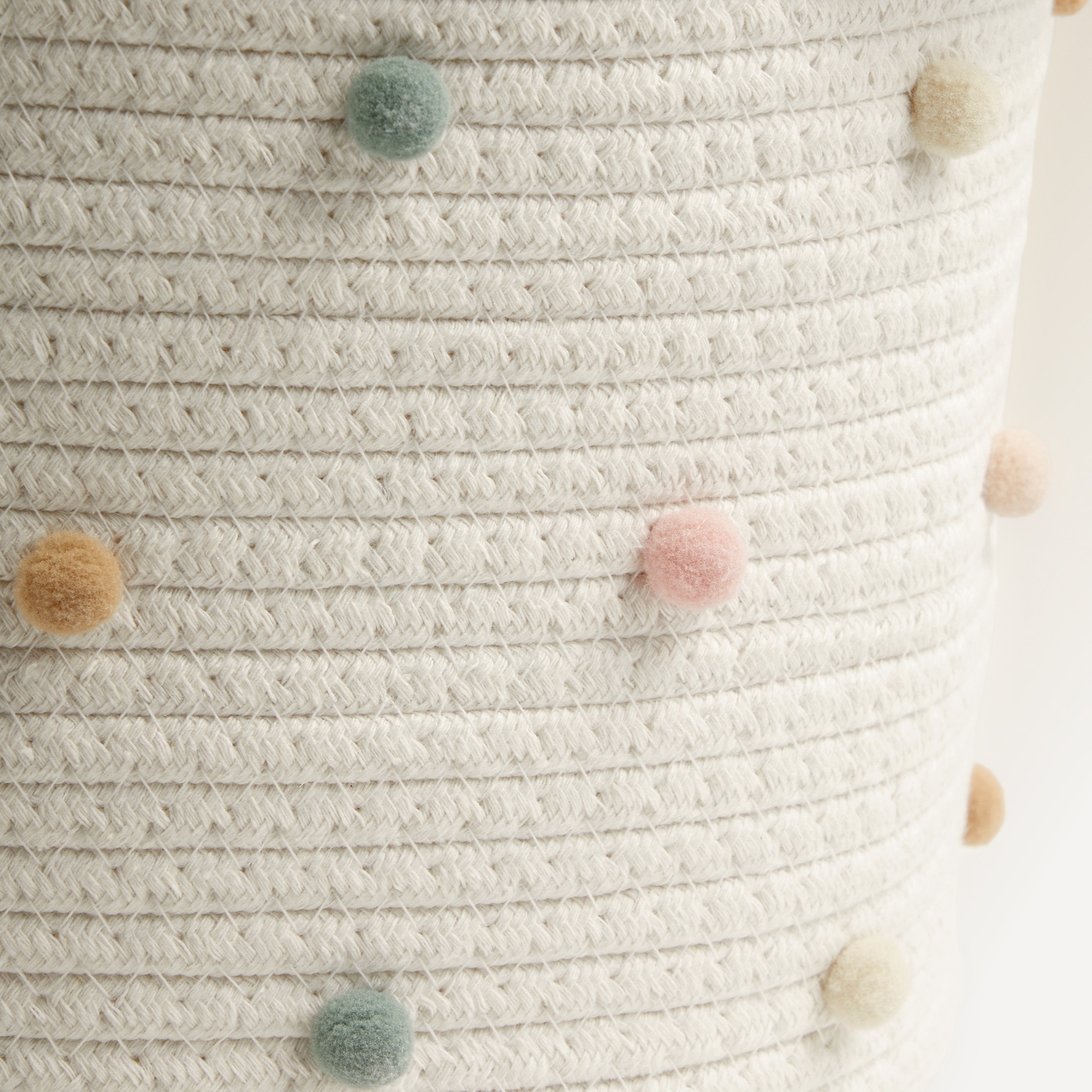 Cesto Organizador em Corda de Algodão Pompons Mini Home Natural-3