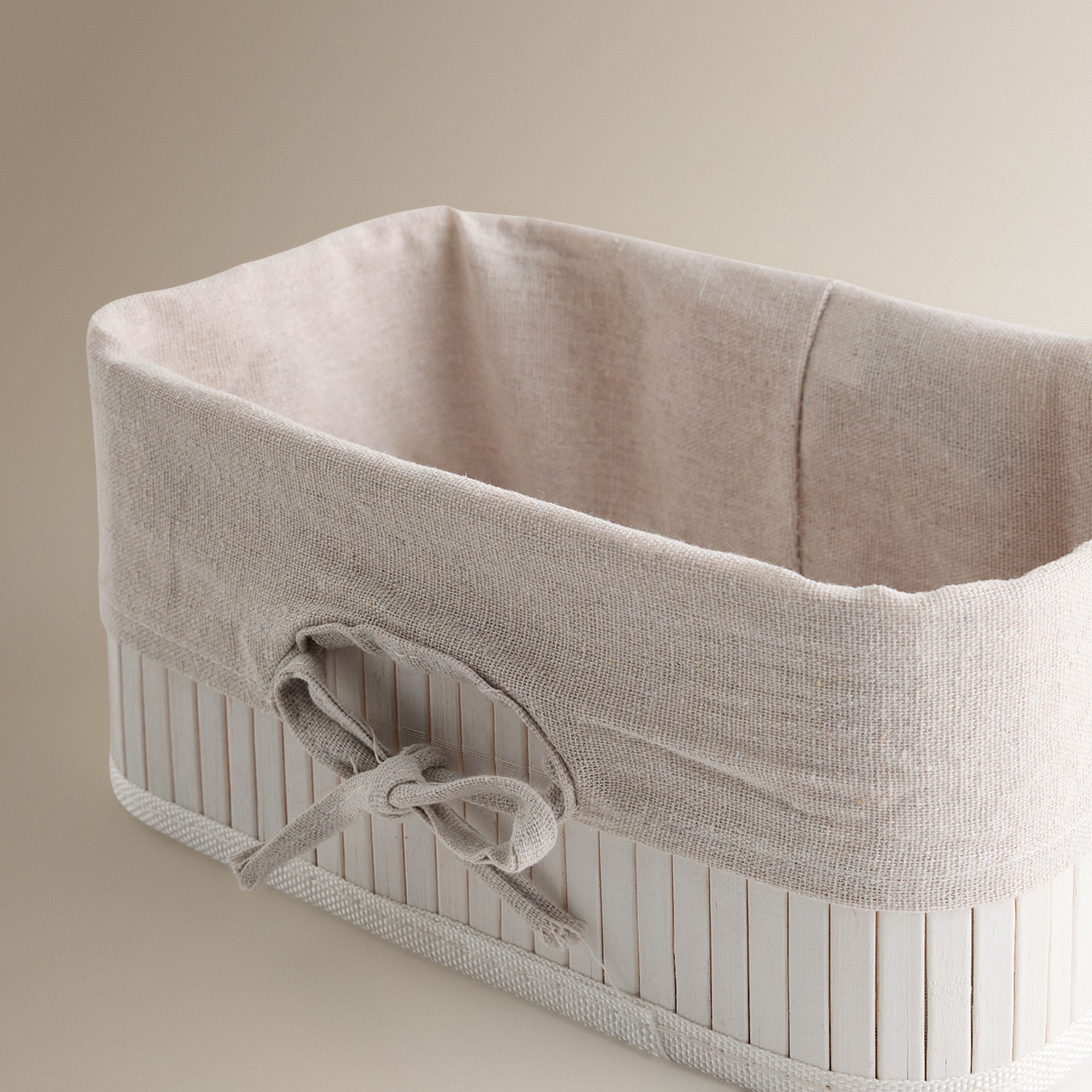 Cesta de bambú plegable Basics El Corte Inglés Blanco-2