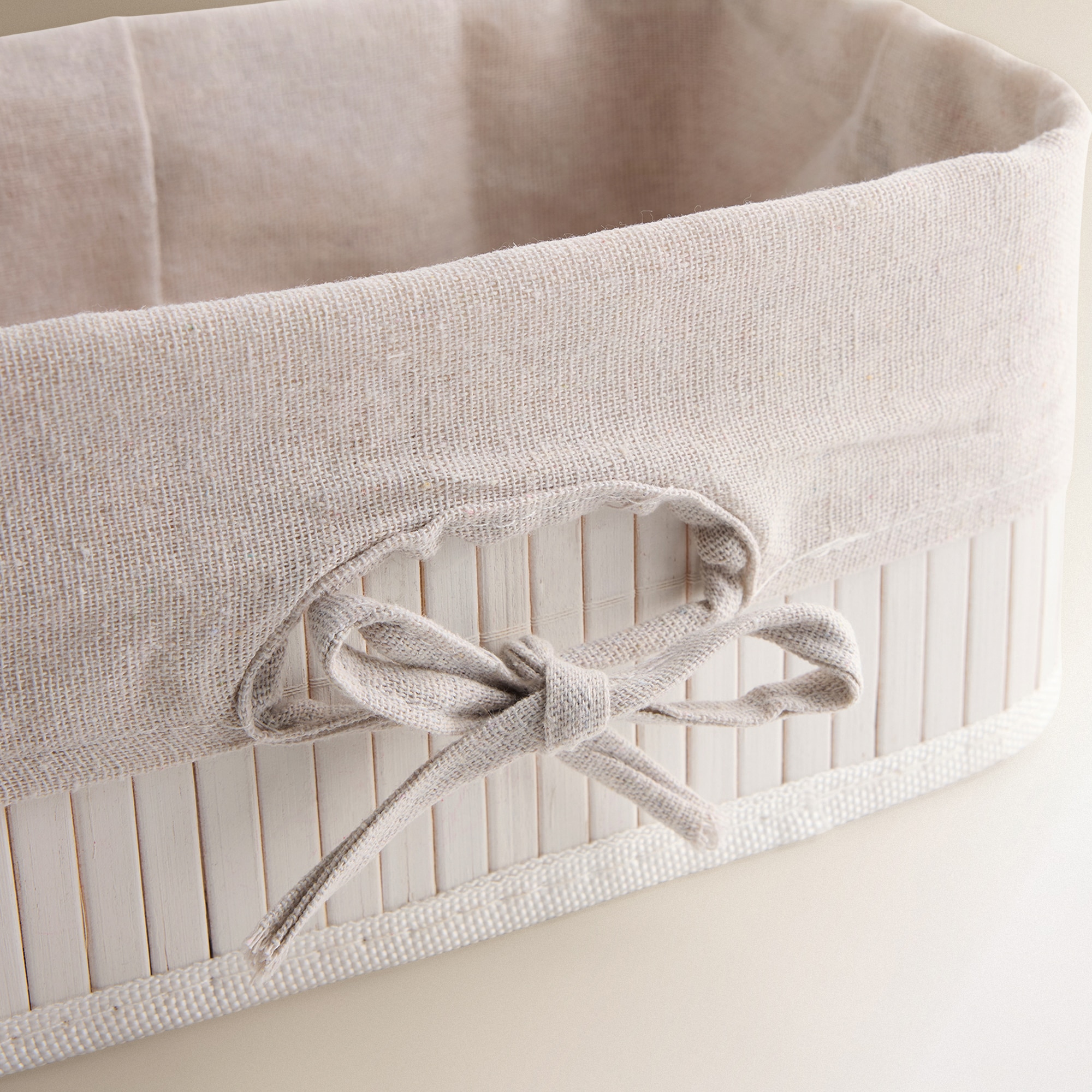 Cesta de bambú plegable Basics El Corte Inglés Blanco-3
