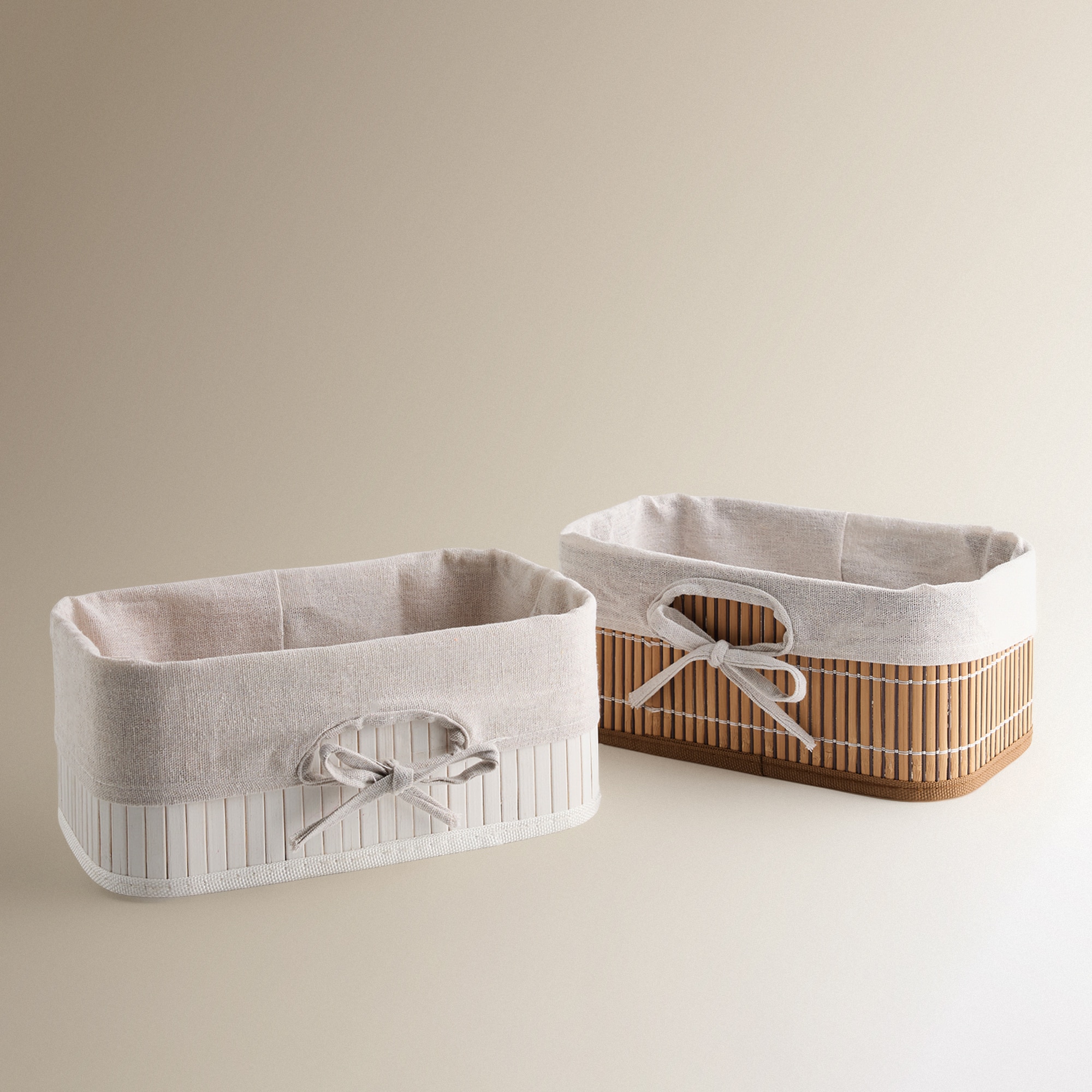 Cesta de bambú plegable Basics El Corte Inglés Blanco-4