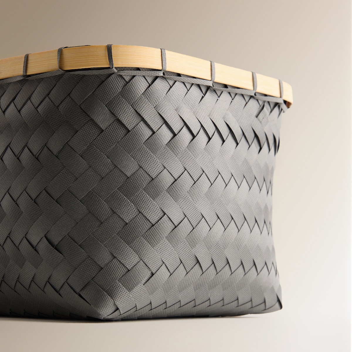 Set de dos cestos trenzados Basics El Corte Inglés Gris-3