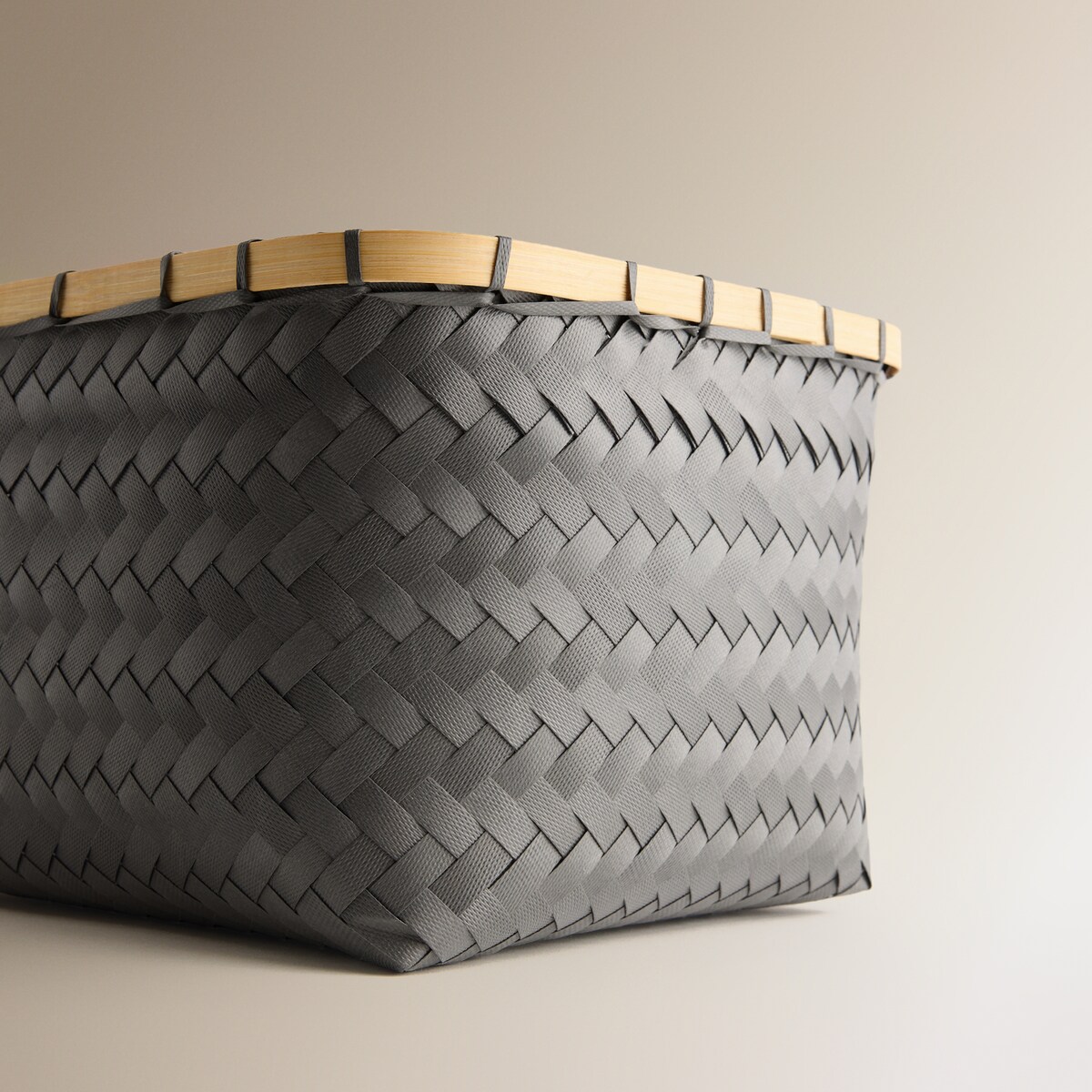 Cesto de ordenación Trenzado Gris-3