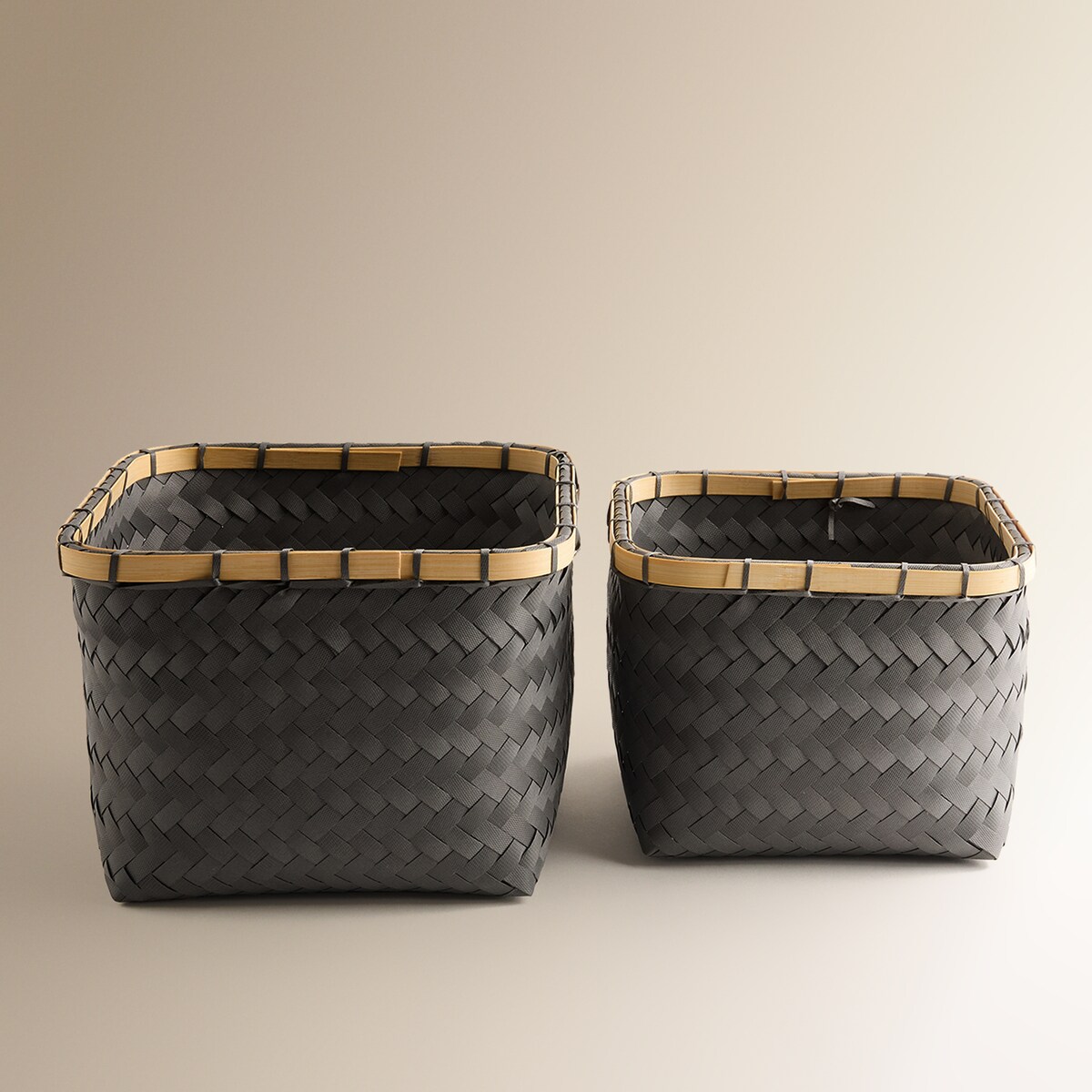 Cesto de ordenación Trenzado Gris-4