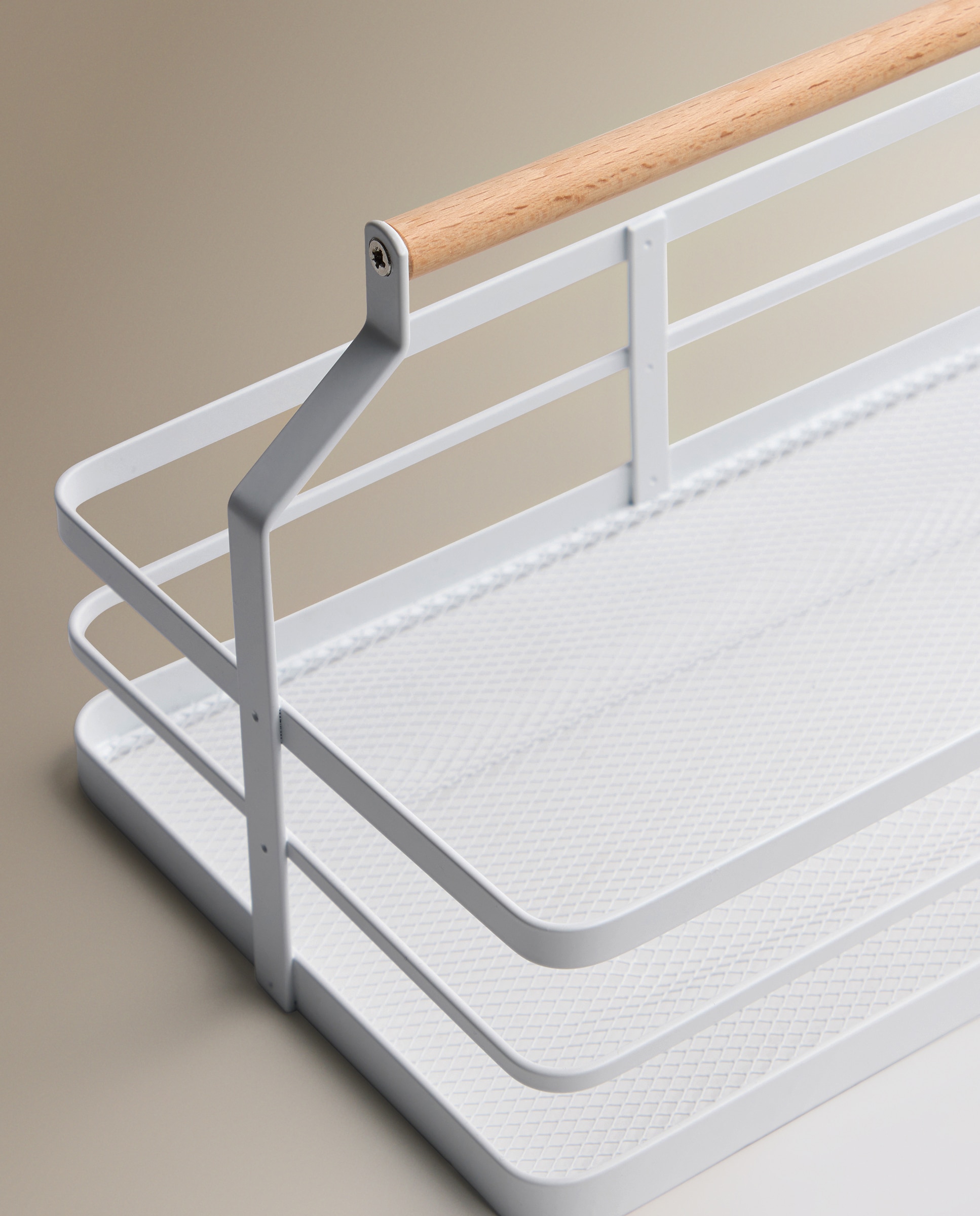 Cesto de Arrumação com Asa para a Cozinha Branco-2