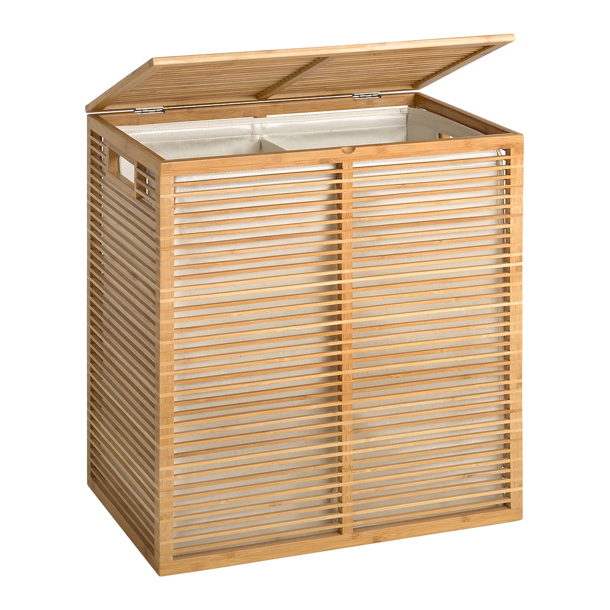 Cesto de roupa duplo Bambu El Corte Inglés Natural-2