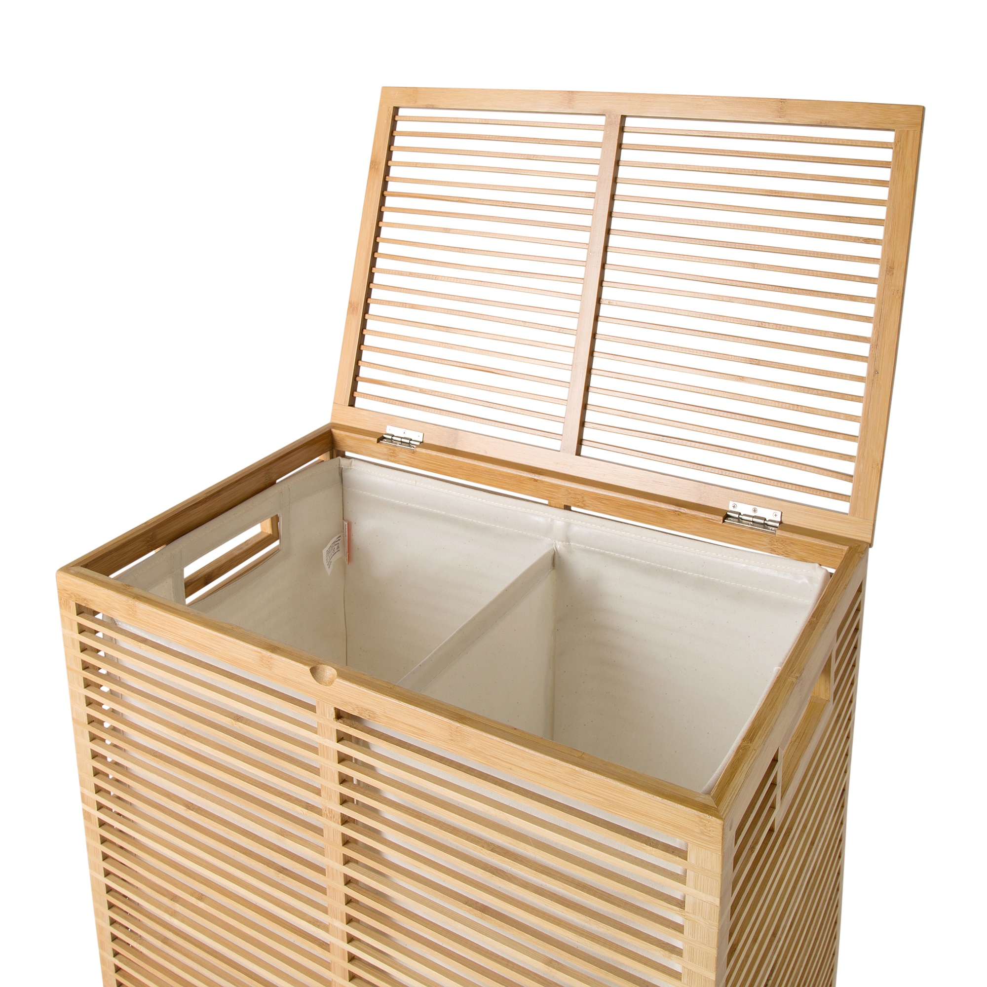 Cesto de roupa duplo Bambu El Corte Inglés Natural-3