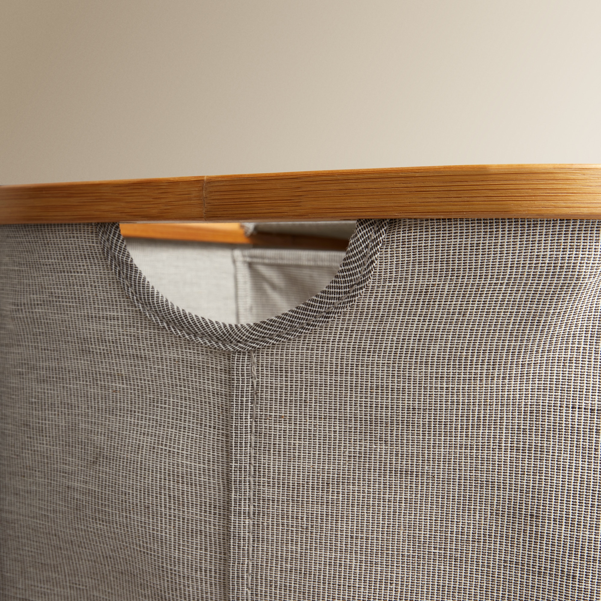 Cesto de Roupa Duplo Tecido + Bambu Room Cinzento-5