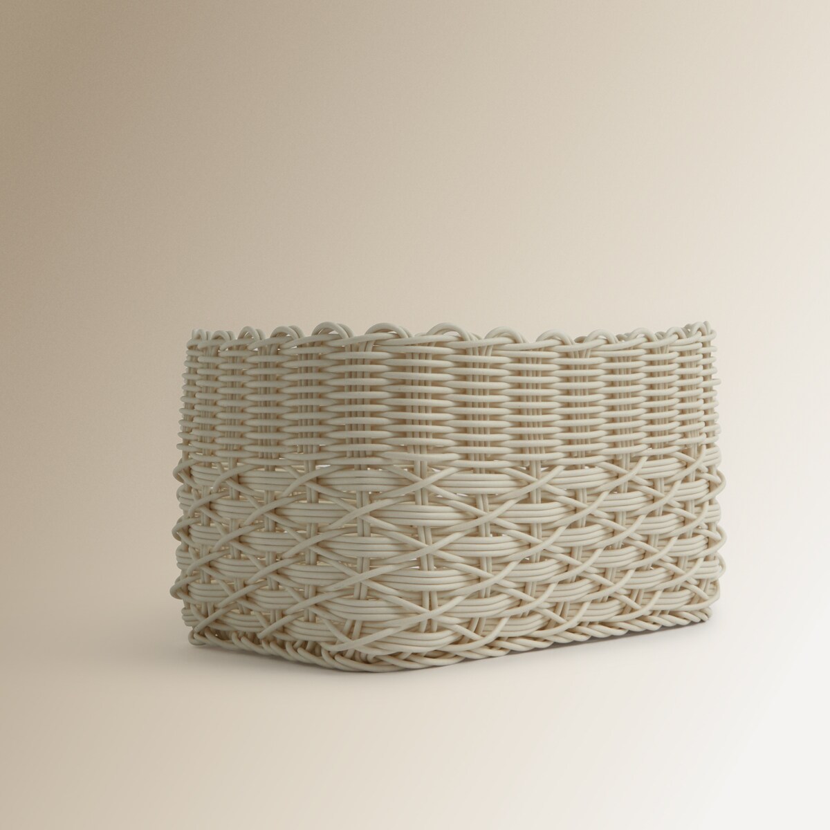 Cesta trançada El Corte Inglés Branco-2