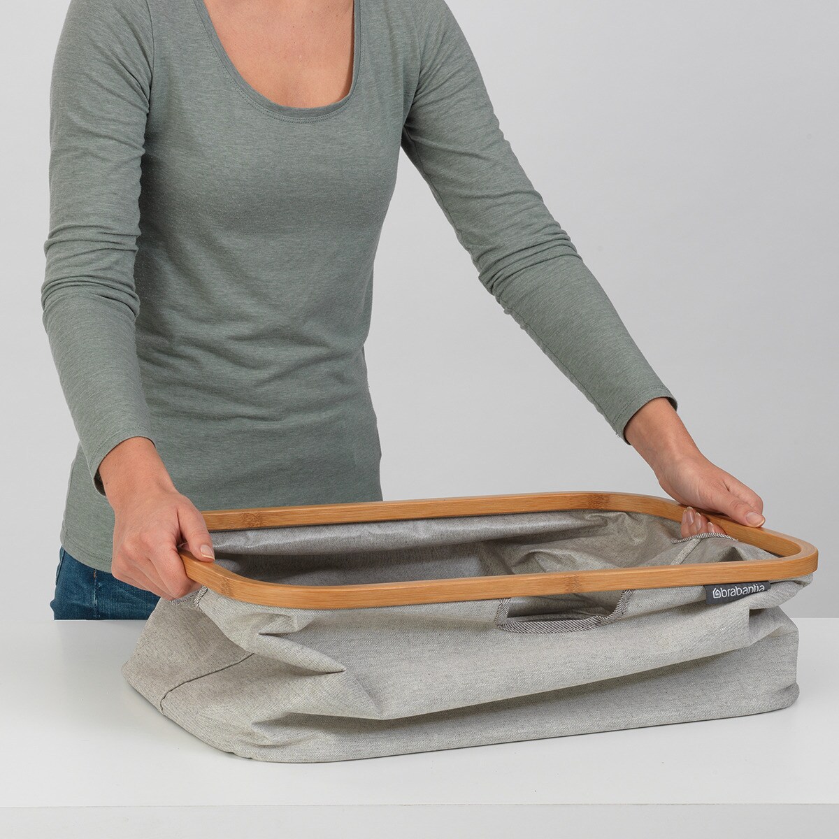 Cesta de roupa desdobrável Linn Brabantia Cinzento-5