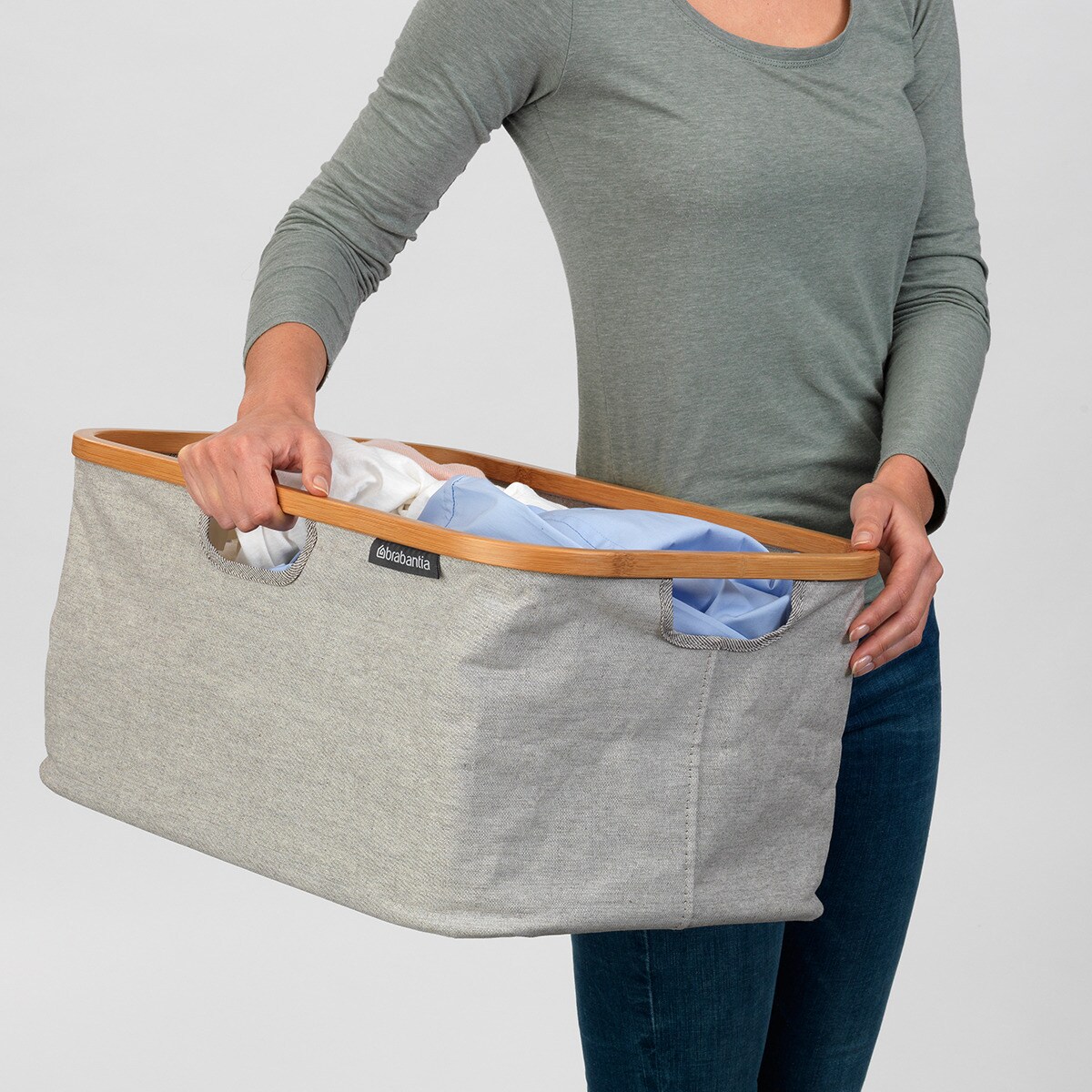 Cesta de roupa desdobrável Linn Brabantia Cinzento-6