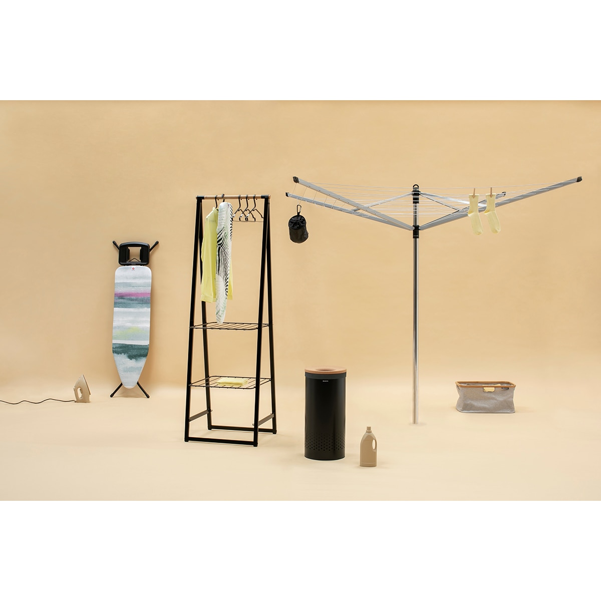 Cesta de roupa desdobrável Linn Brabantia Cinzento-12