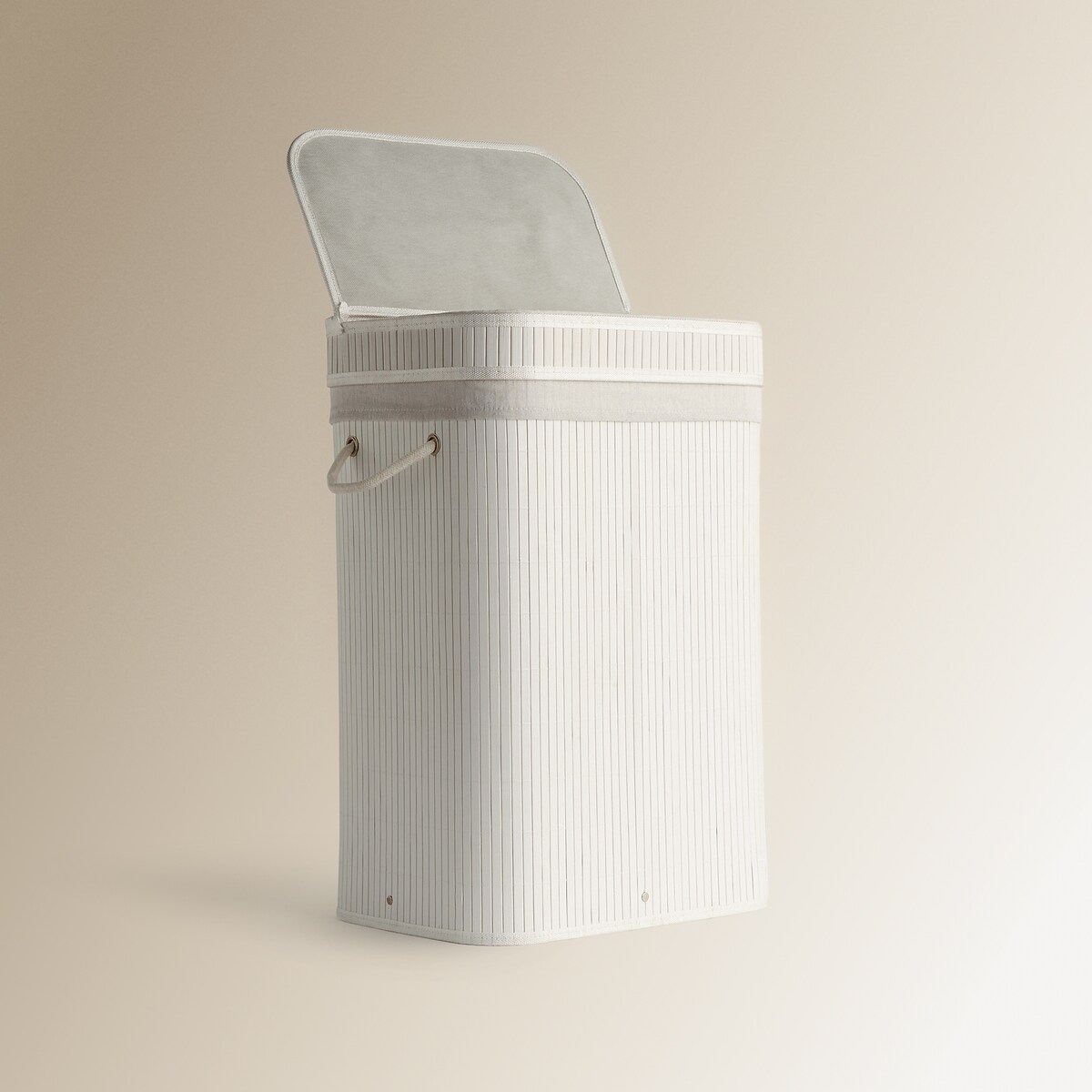 Cesto de ropa plegable de Bambú Basics El Corte Inglés Blanco-2