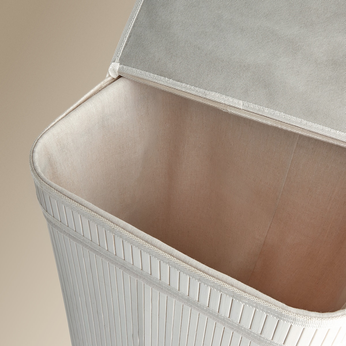 Cesto de ropa plegable de Bambú Basics El Corte Inglés Blanco-3