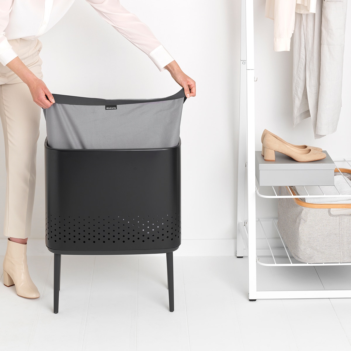 Cesto de Roupa Preto Bo Colada - 60 L Preto-7