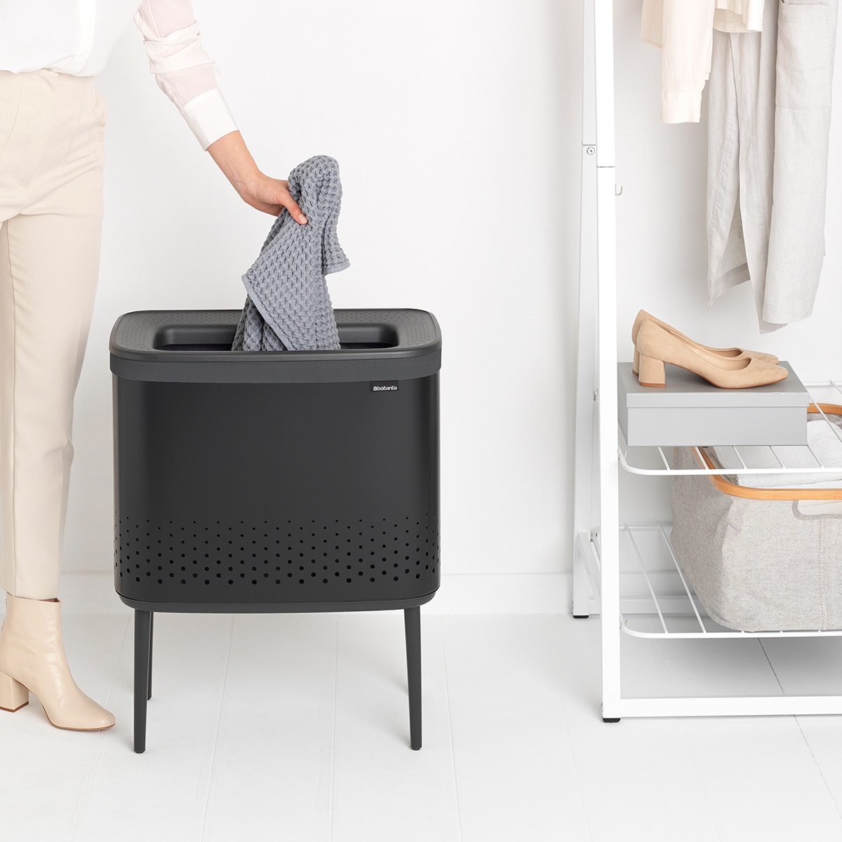 Cesto de Roupa Preto Bo Colada - 60 L Preto-8