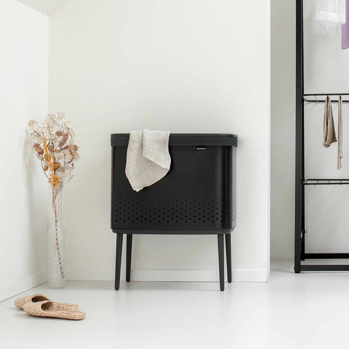 Cesto de Roupa Preto Bo Colada - 60 L Preto-10