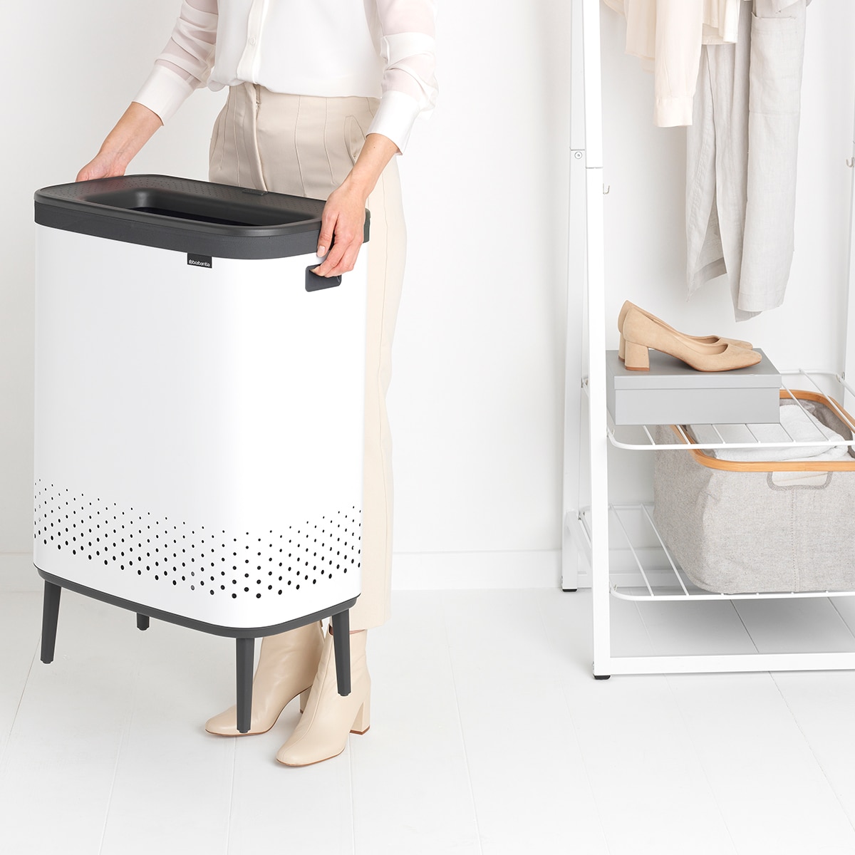 Imagen 10 de Cesto de ropa 2x45L Bo Hi Brabantia - Blanco Blanco