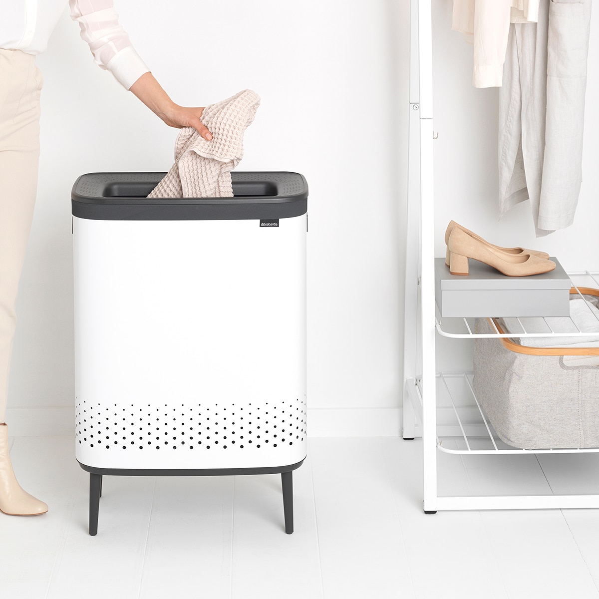 Imagen 12 de Cesto de ropa 2x45L Bo Hi Brabantia - Blanco Blanco