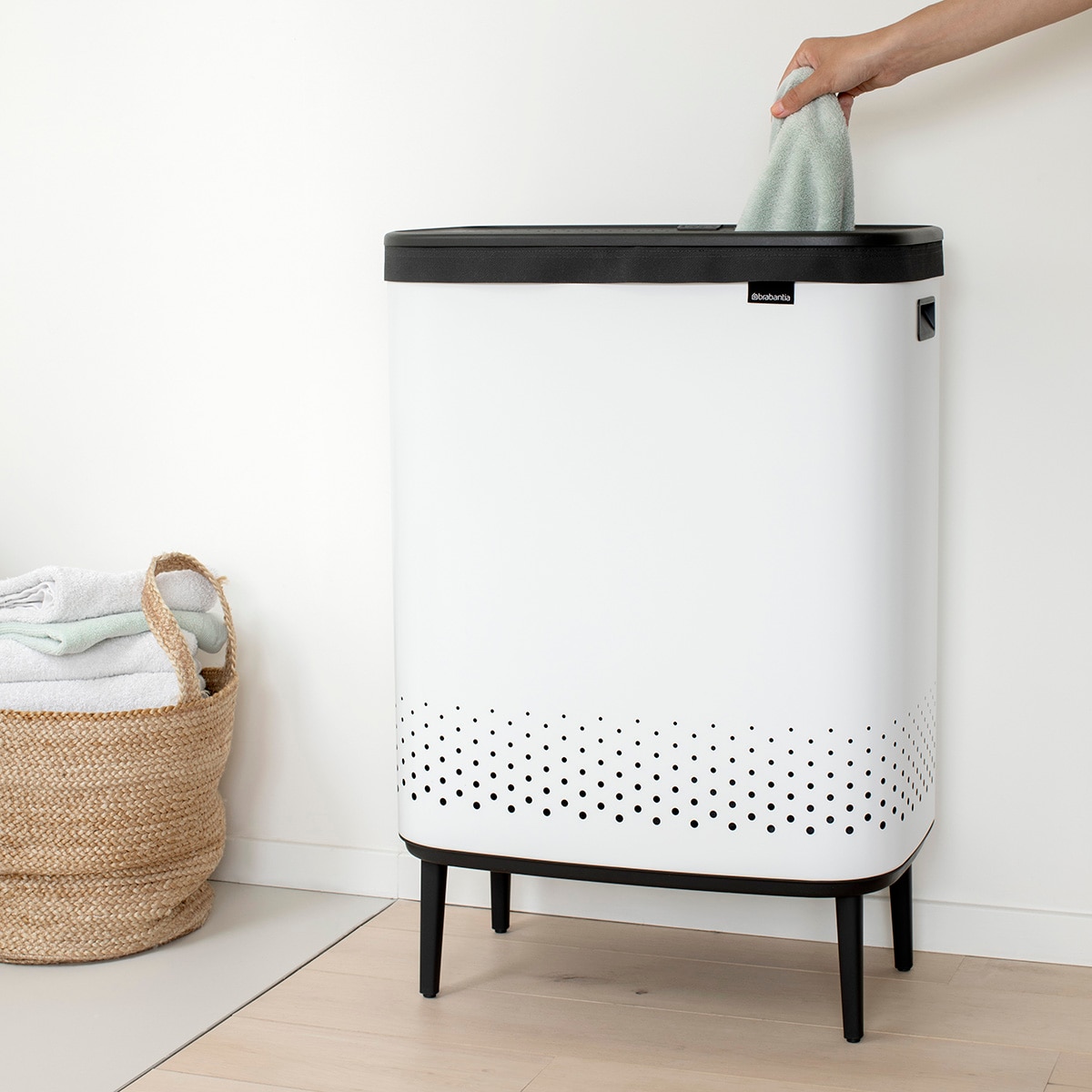 Imagen 13 de Cesto de ropa 2x45L Bo Hi Brabantia - Blanco Blanco