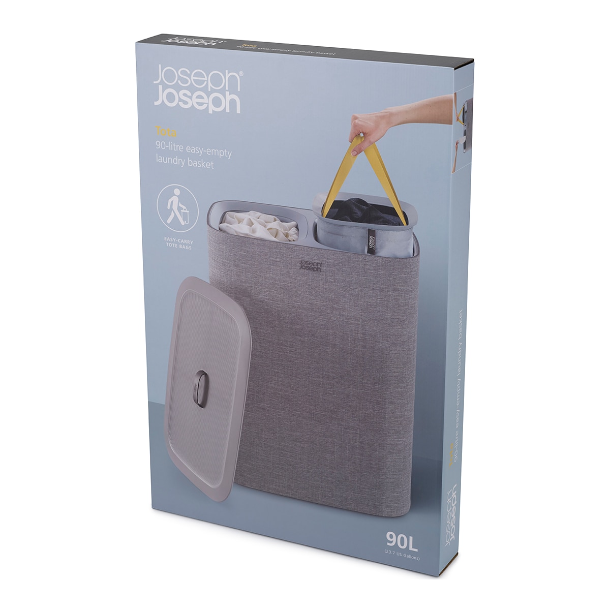 Imagen 23 de Cesto de ropa con separador Total Joseph Joseph - Gris 90 litros Gris