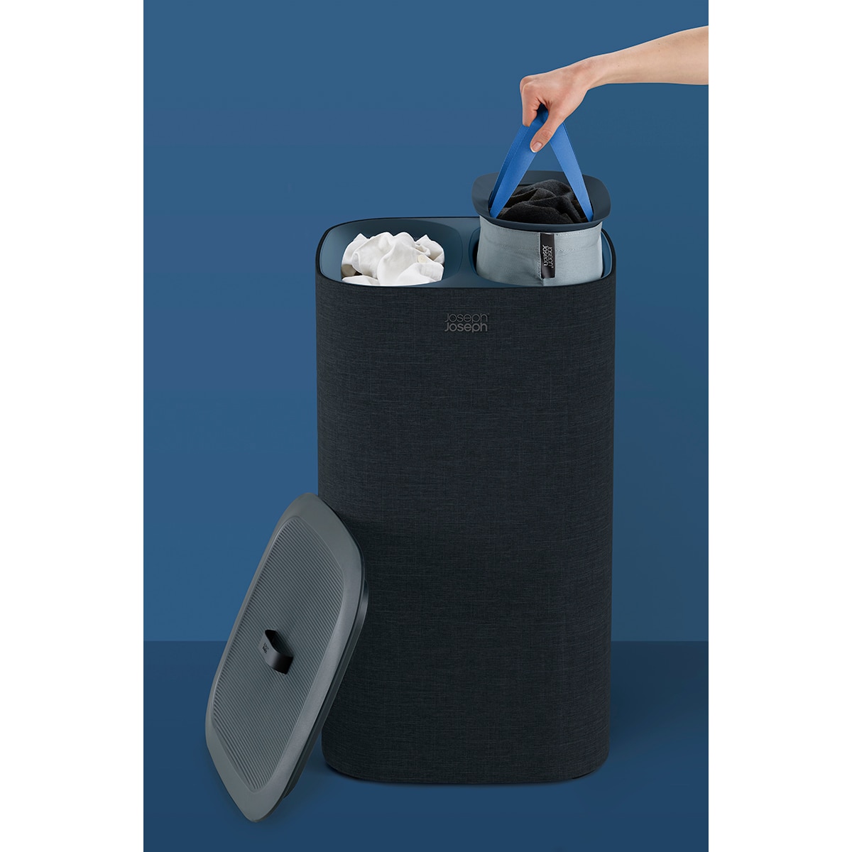 Cesto de Roupa com Separador Total Preto-5