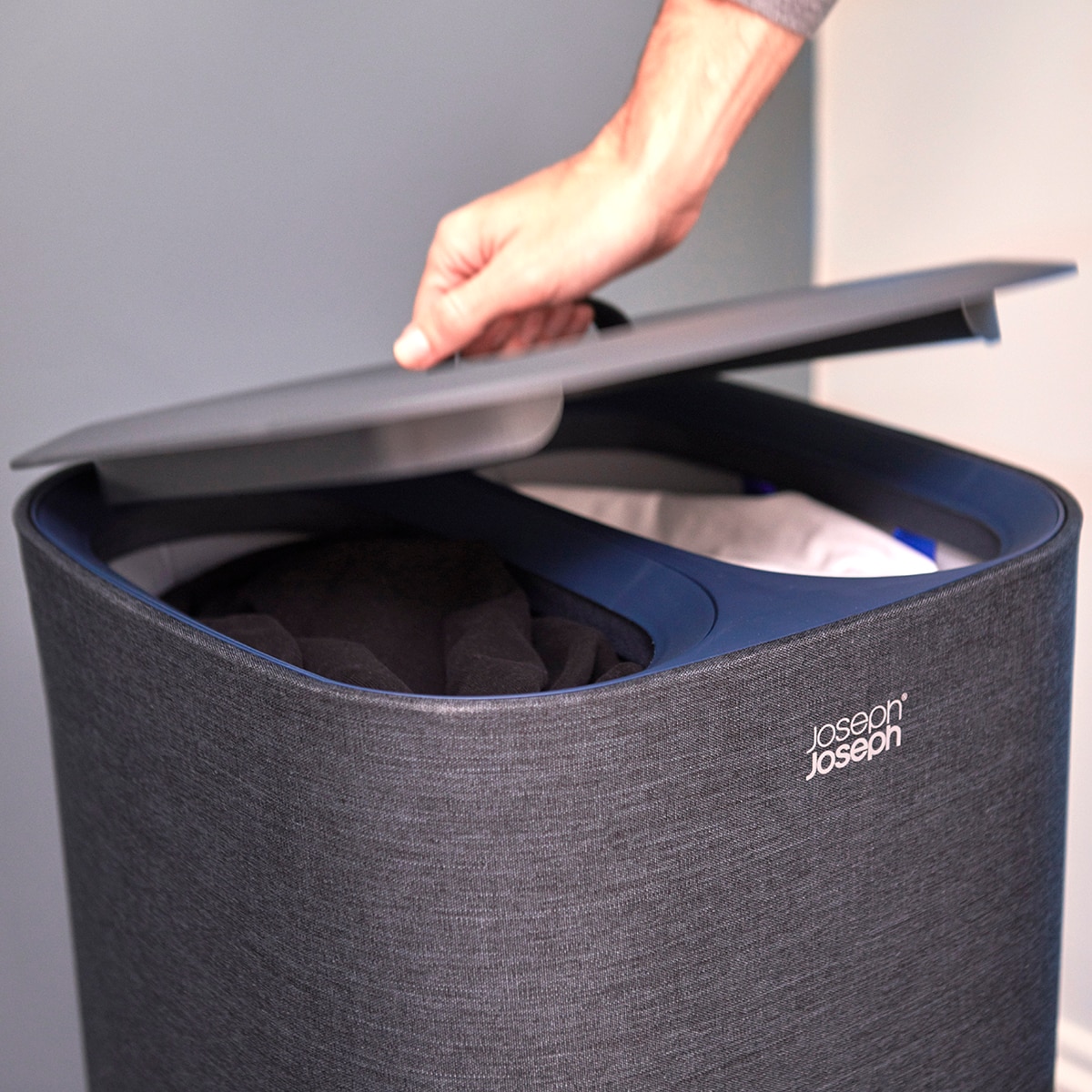 Cesto de Roupa com Separador Total Preto-8