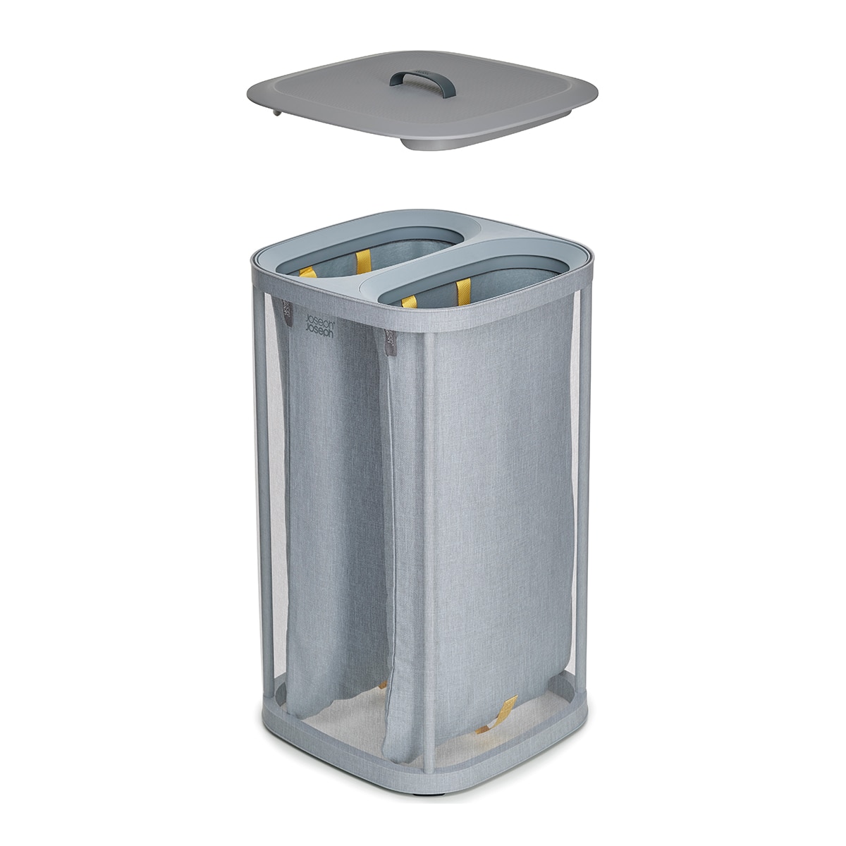 Cesto de Roupa com Separador Total Cinzento-2