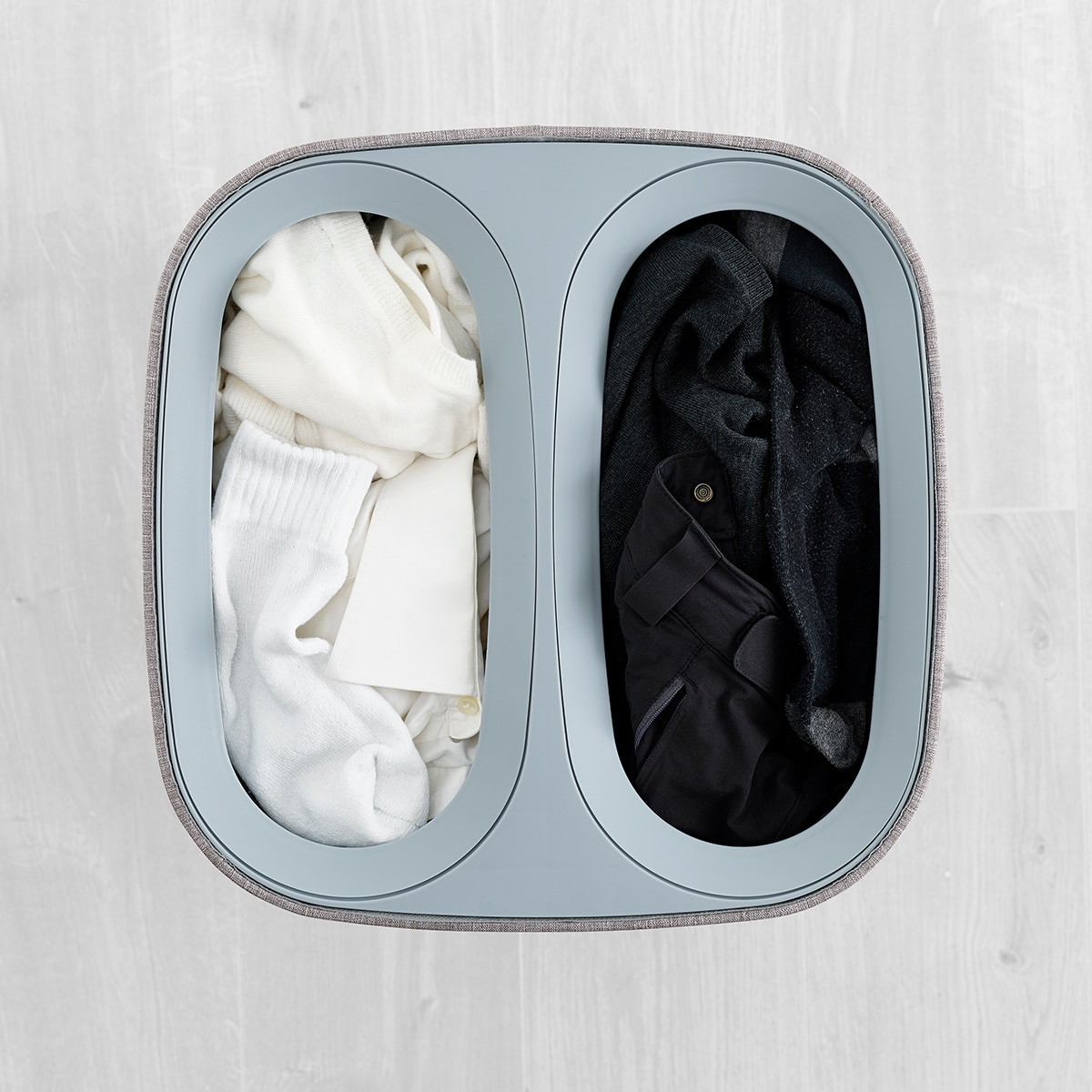 Cesto de Roupa com Separador Total Cinzento-3