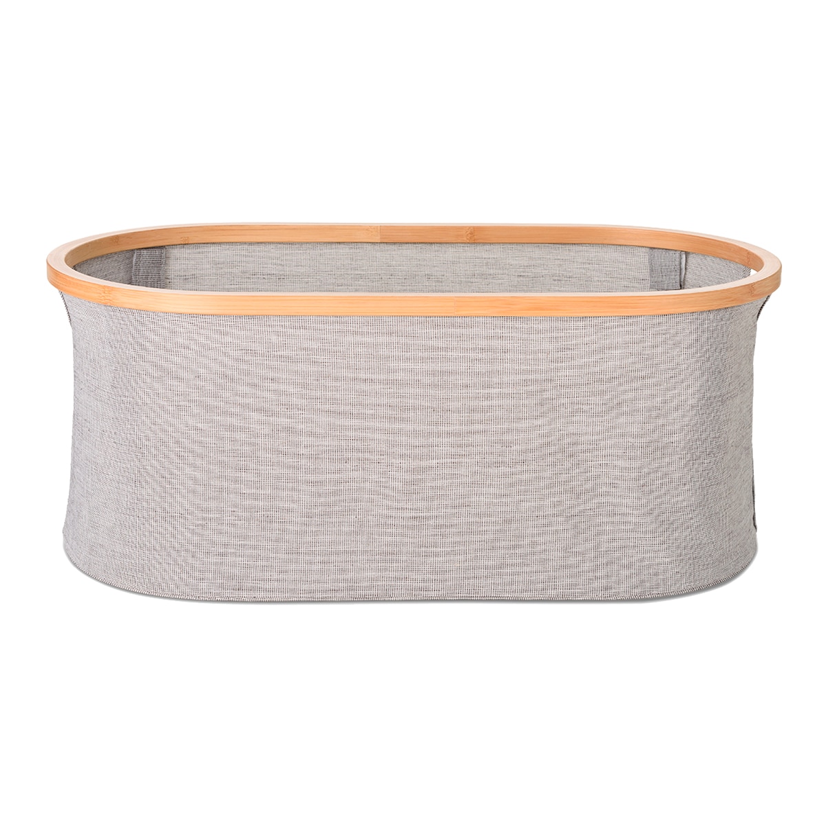 Cesto Dobrável Tecido + Bambu Room Cinzento-1