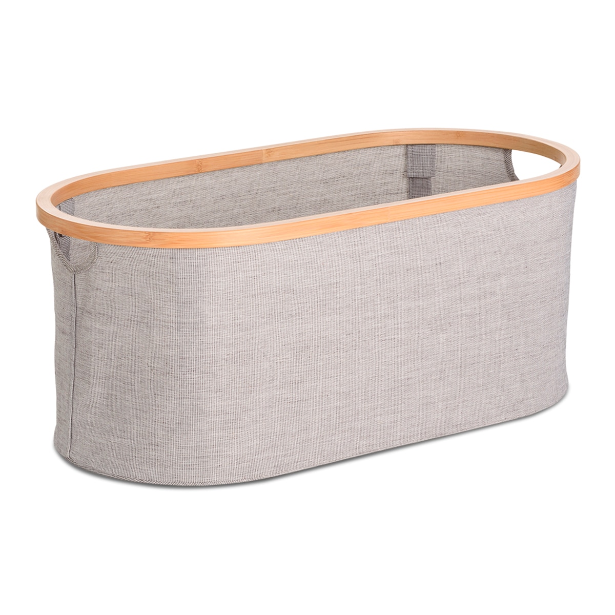 Cesto Dobrável Tecido + Bambu Room Cinzento-2