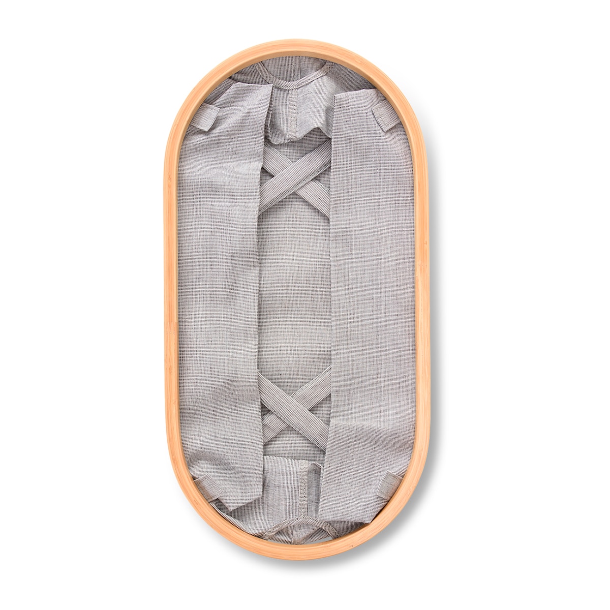 Cesto Dobrável Tecido + Bambu Room Cinzento-4