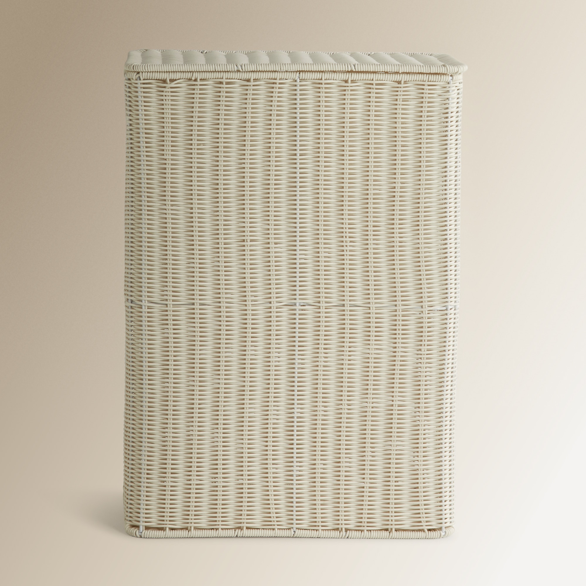 Cesto de Roupa Retangular Poli-rotim Branco-1