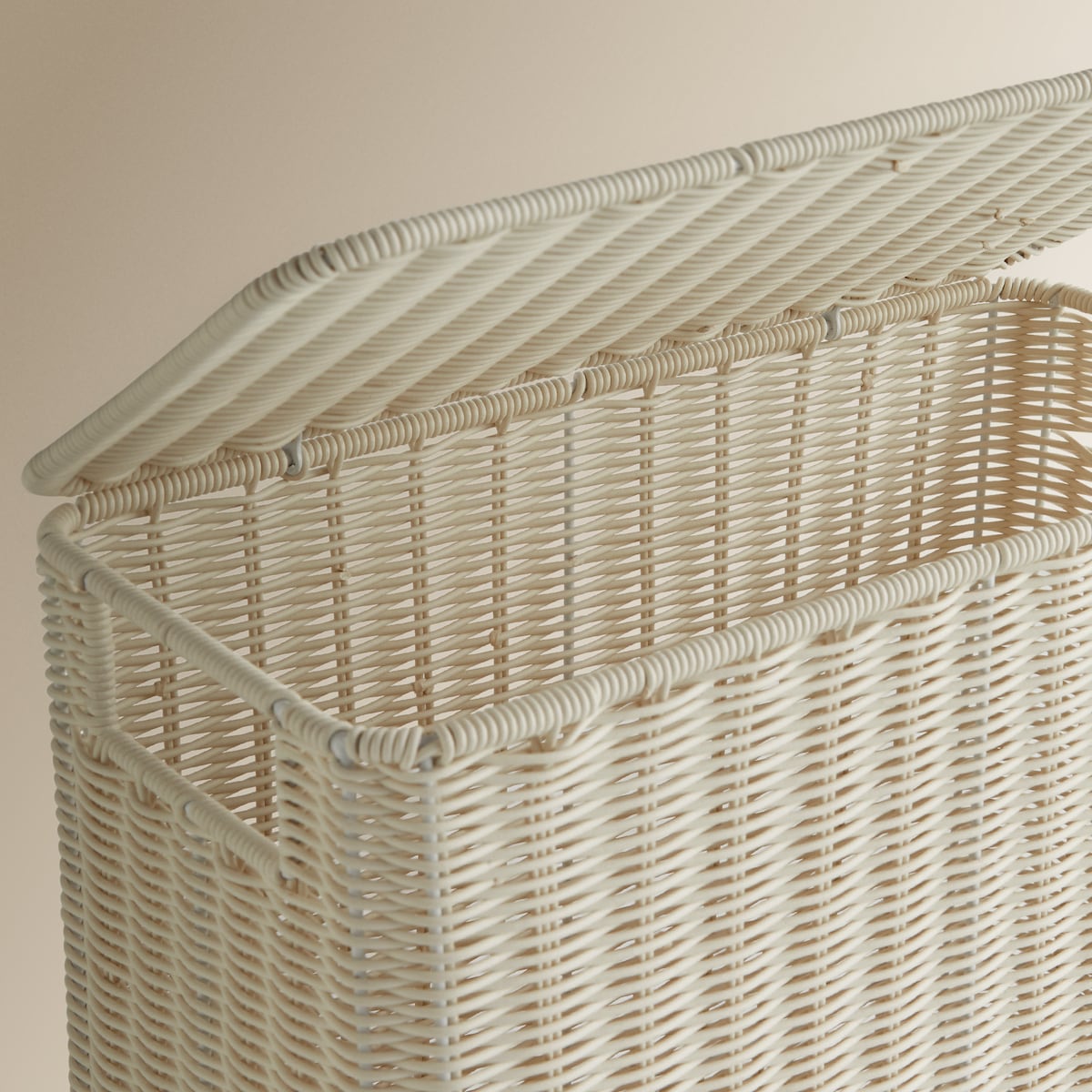 Cesto de ropa rectangular Poliratán El Corte Inglés Blanco-3