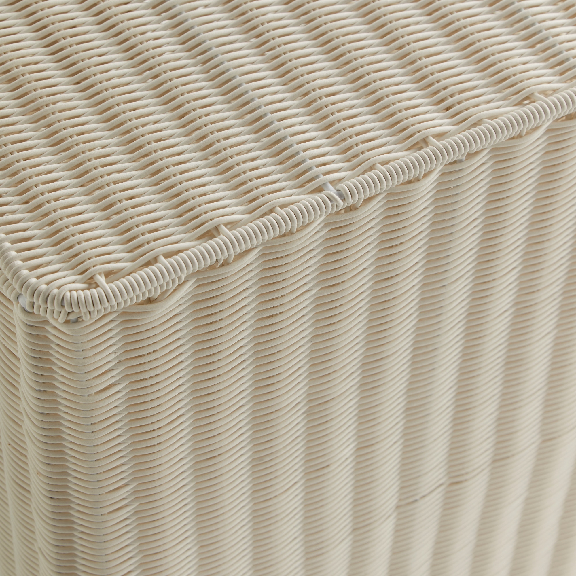 Cesto de Roupa Retangular Poli-rotim Branco-5