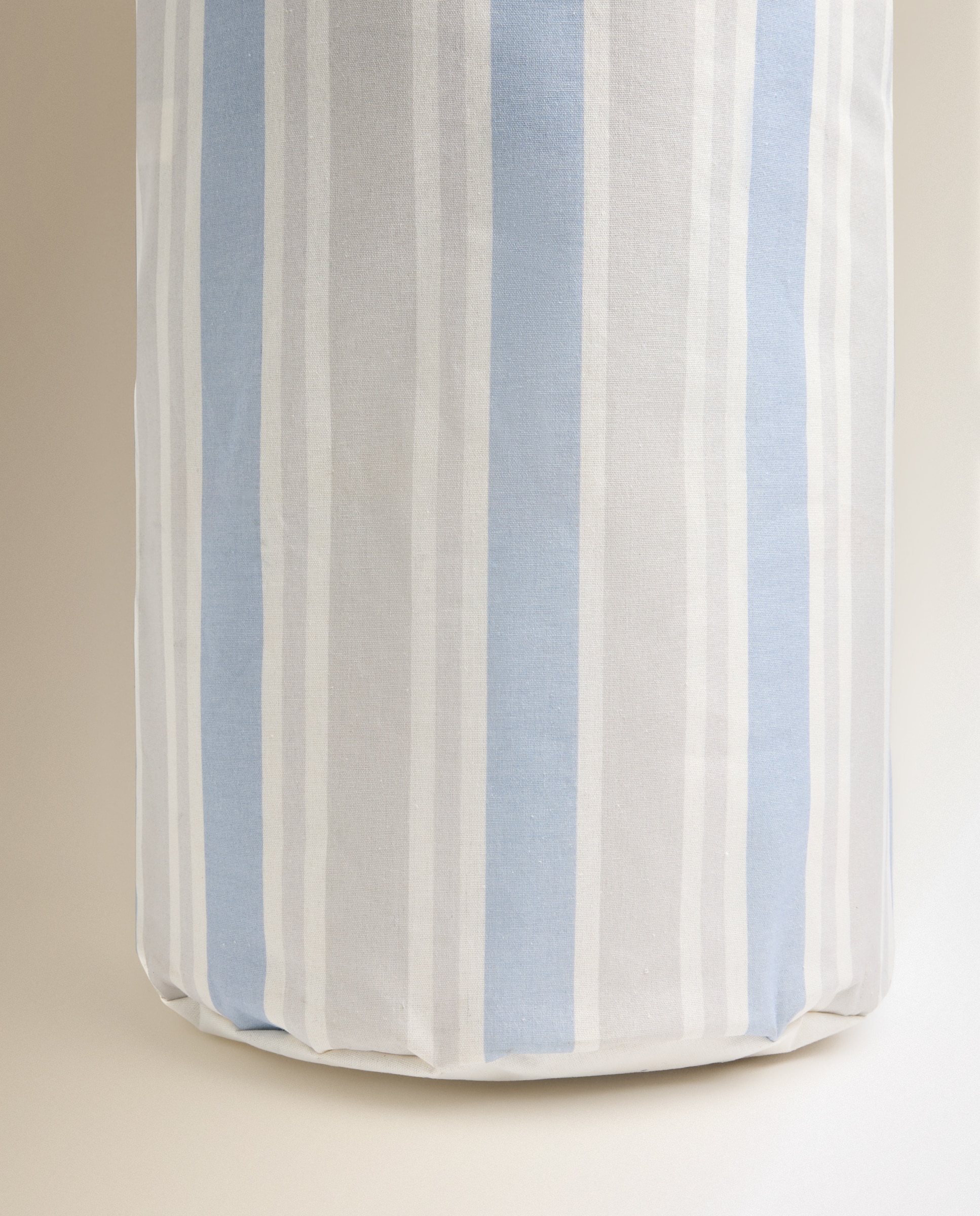 Cesto de Roupa Riscas Hamper de Lona Azul-claro-3