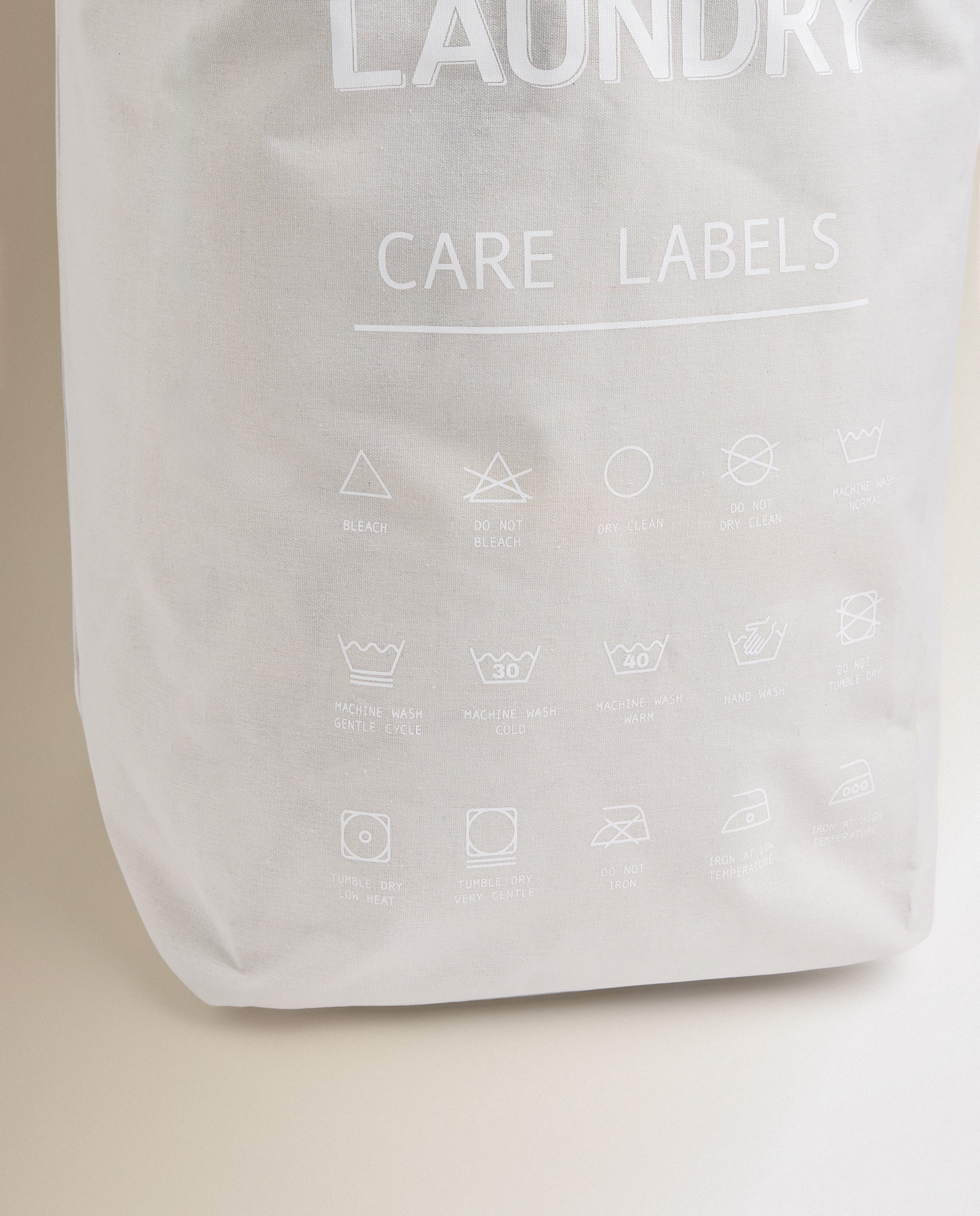 Cesto de Roupa Laundry de Lona Bege-3