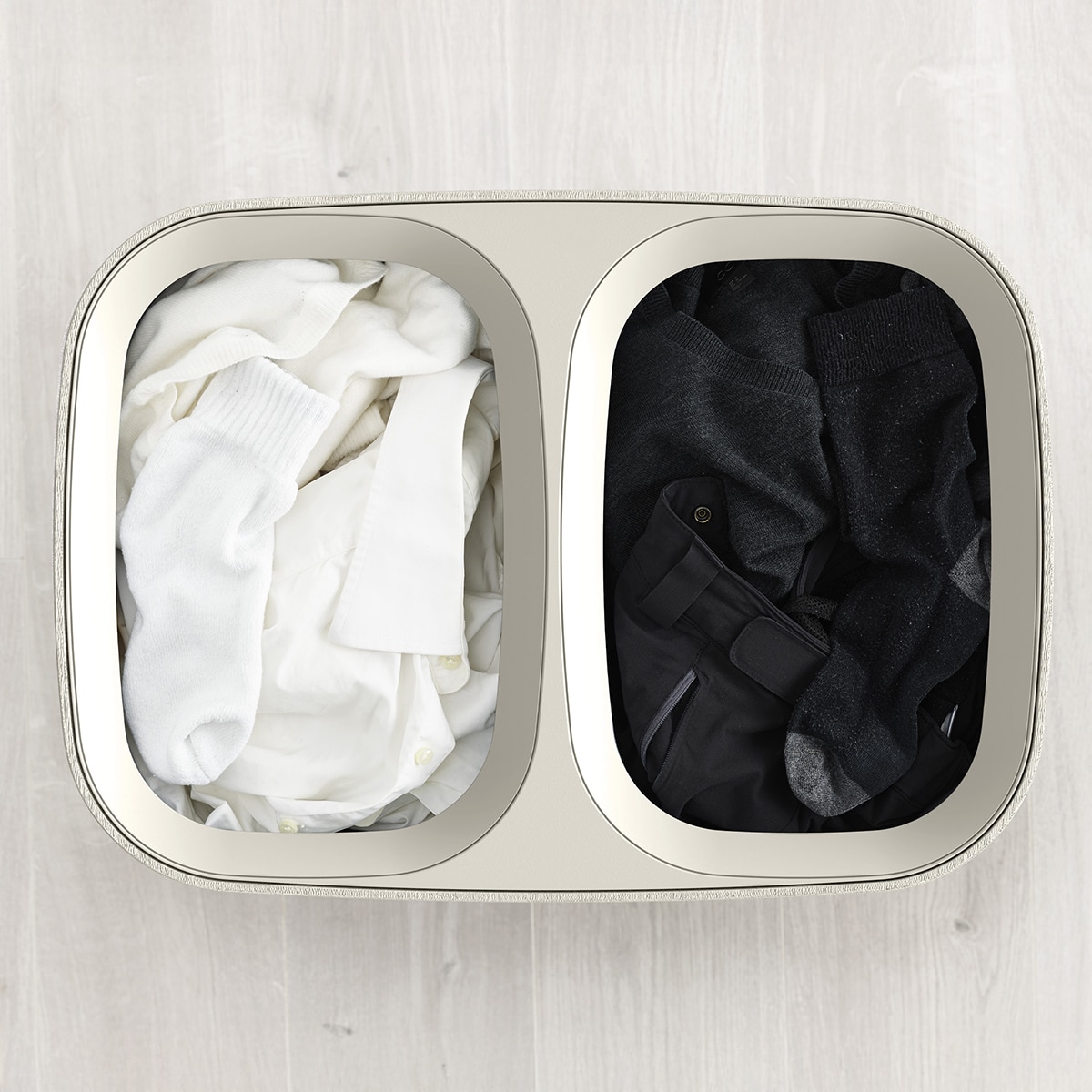 Cesto de Roupa com 2 Separadores Tota Bege-claro-7
