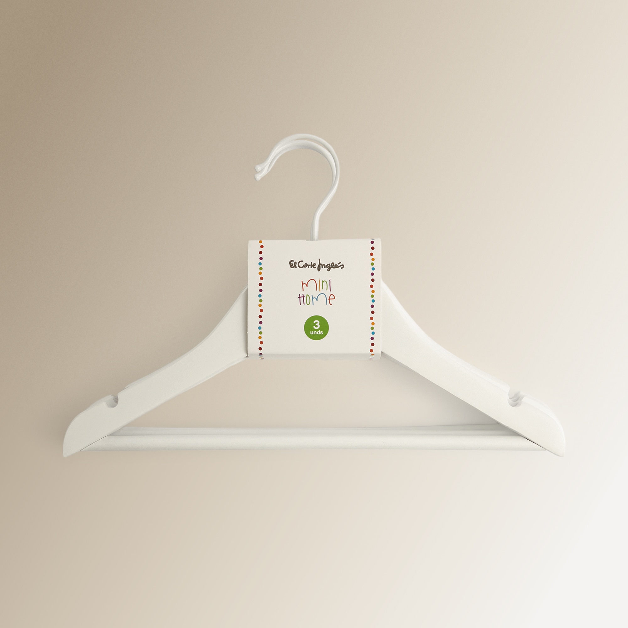 Set 3 perchas de madera Mini Home - El Corte Inglés - Blanco Blanco-4