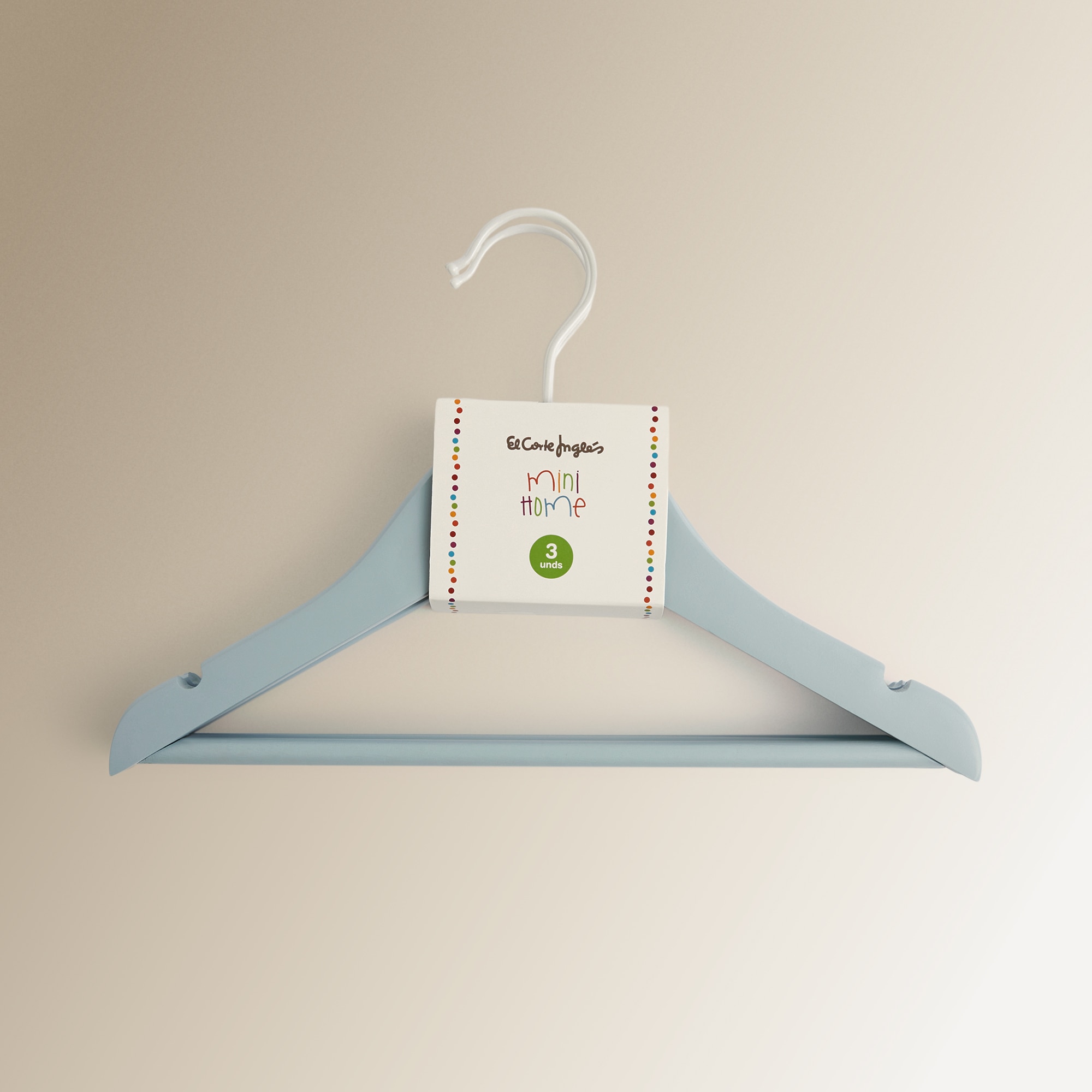 Conjunto de 3 Cabides de Madeira Azul-4