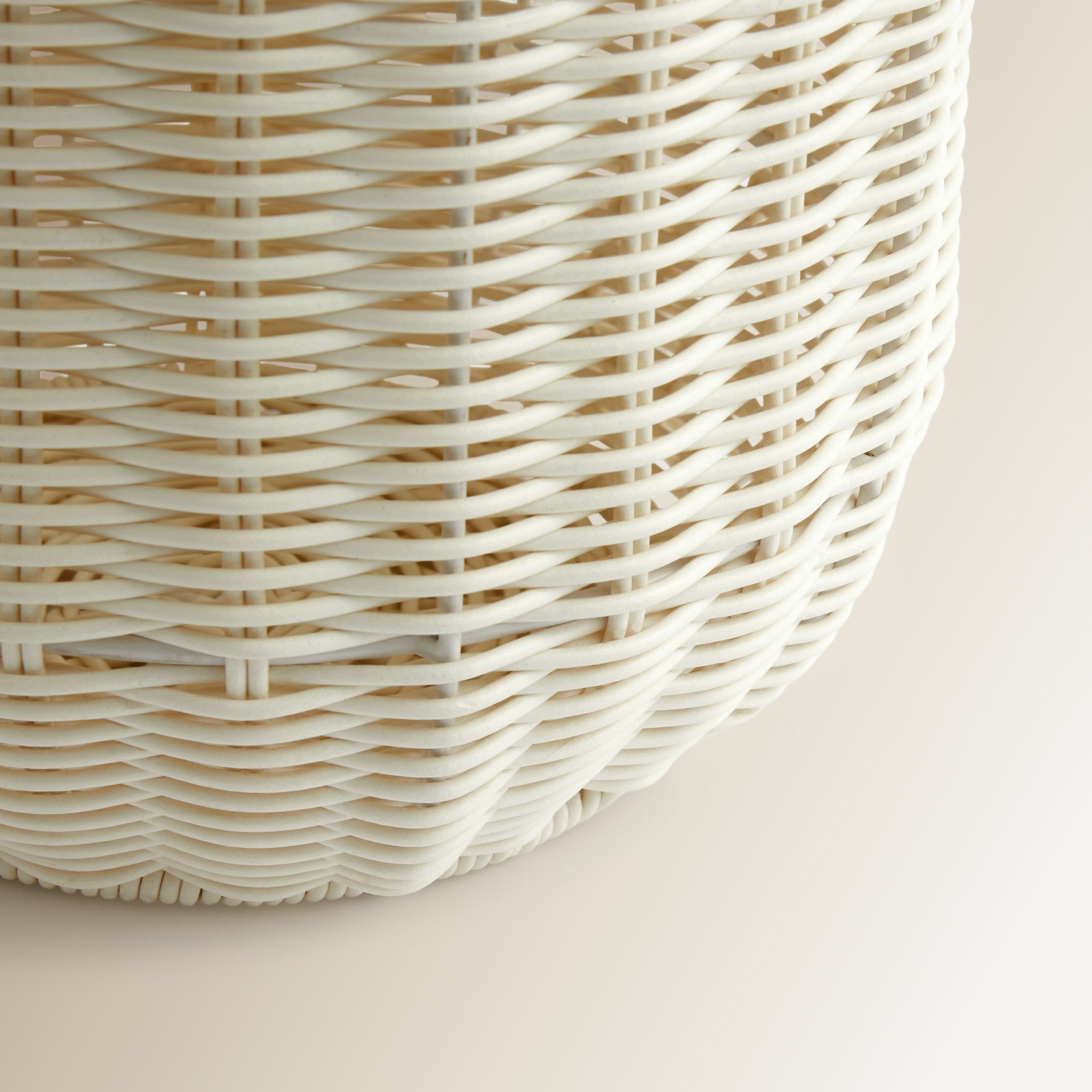 Balde do Lixo Redondo de Polirratan Branco-3