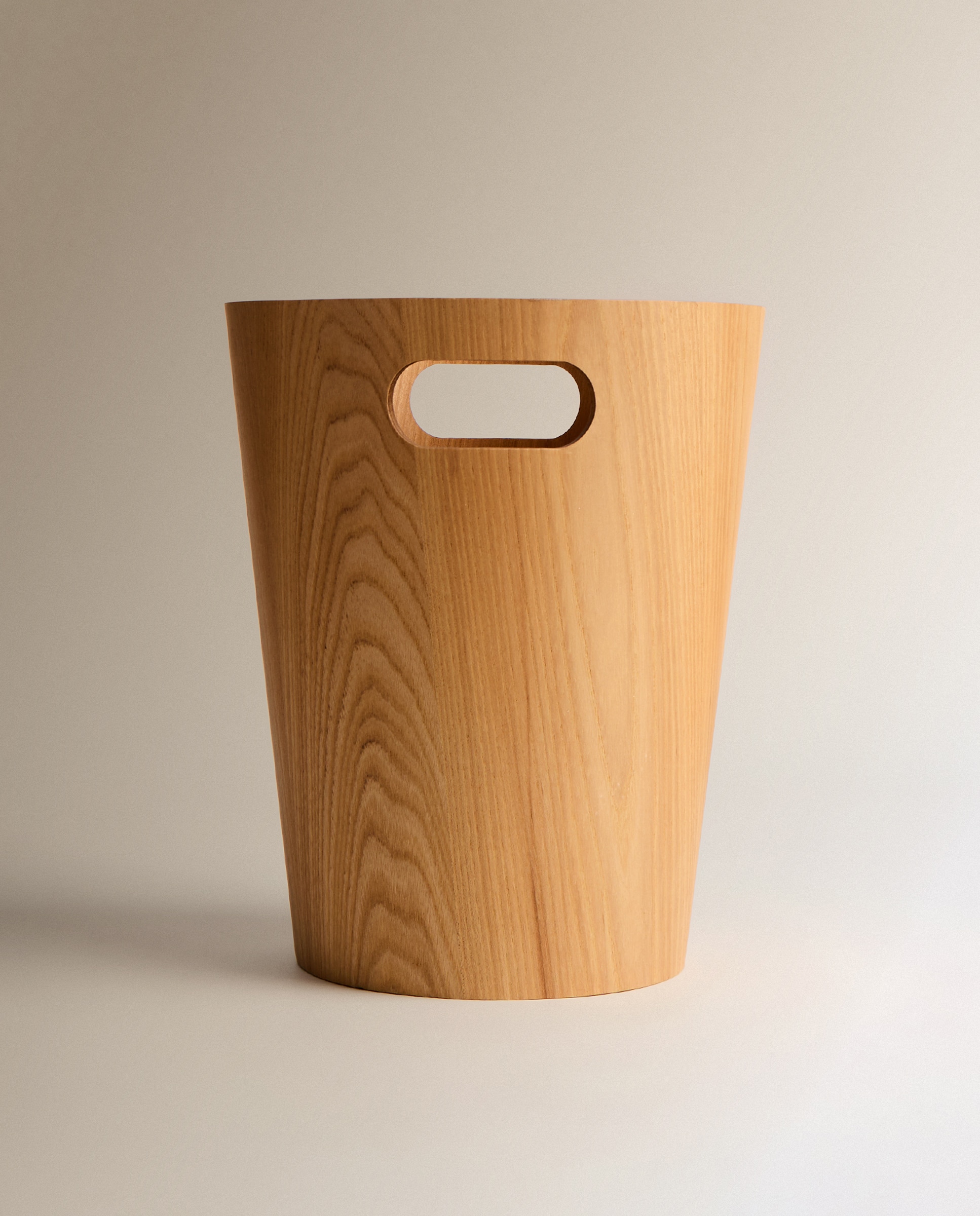 Balde do Lixo de Escritório em Madeira Natural-2