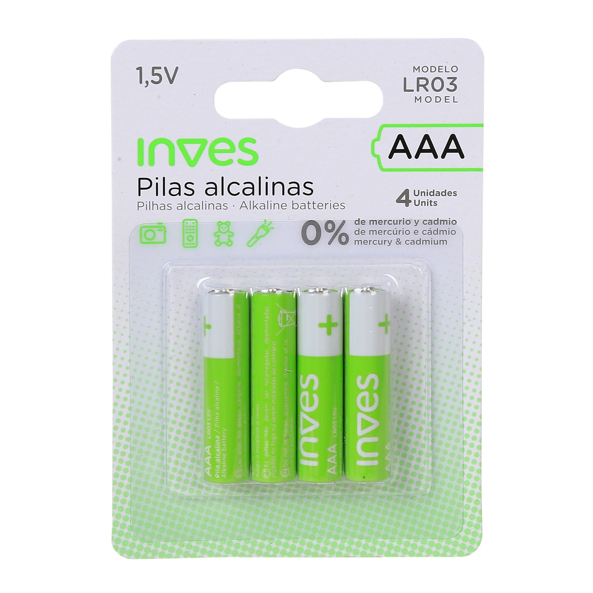 Imagen 0 de Blister pilas AAA LR03 Inves