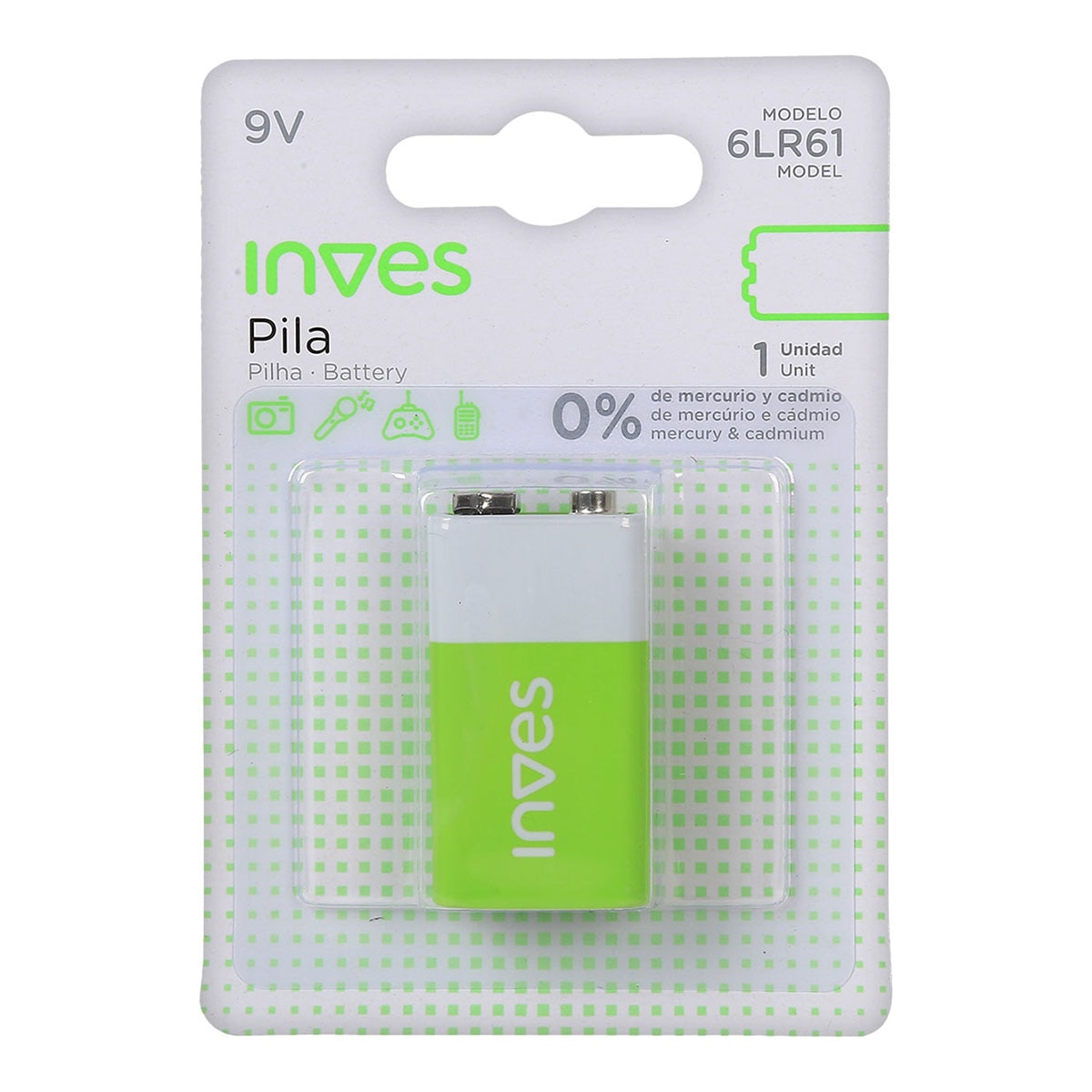 Imagem 0 de Embalagemde baterias 9V 6LR61 Inves