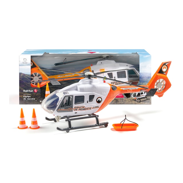 Helicóptero con hélice motorizada, luz y sonido Equipo de rescate Roll Run