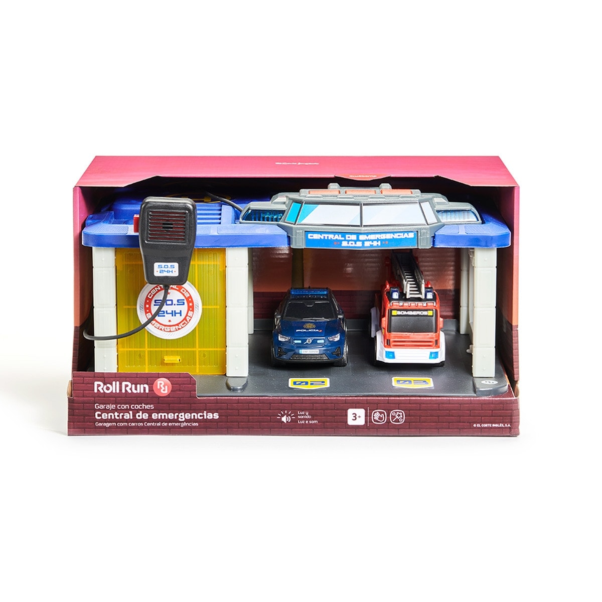 Garaje con microfono y vehículos Central de Emergencias S.O.S. Roll Run 2