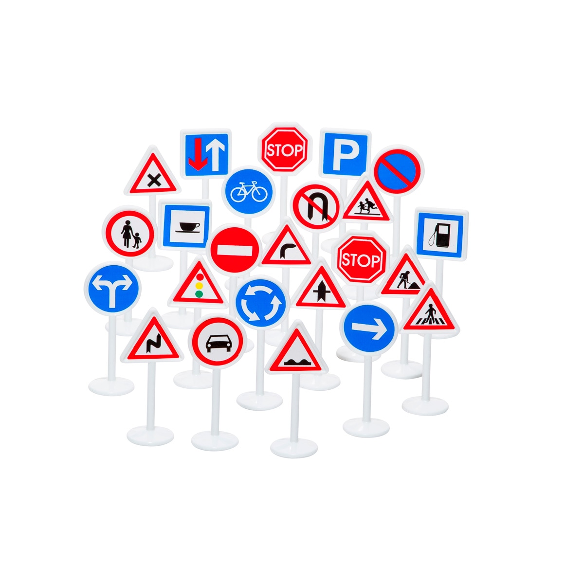 Alfombra circuito con 5 coches y señales de tráfico Conduciendo por mi ciudad Roll Run 3